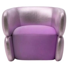 Fully Upholstered Lounge Chair with Bold Contours