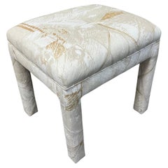 Fully Upholstered Postmodern Parson Style Vanity Bench / Stool. Circa 1980