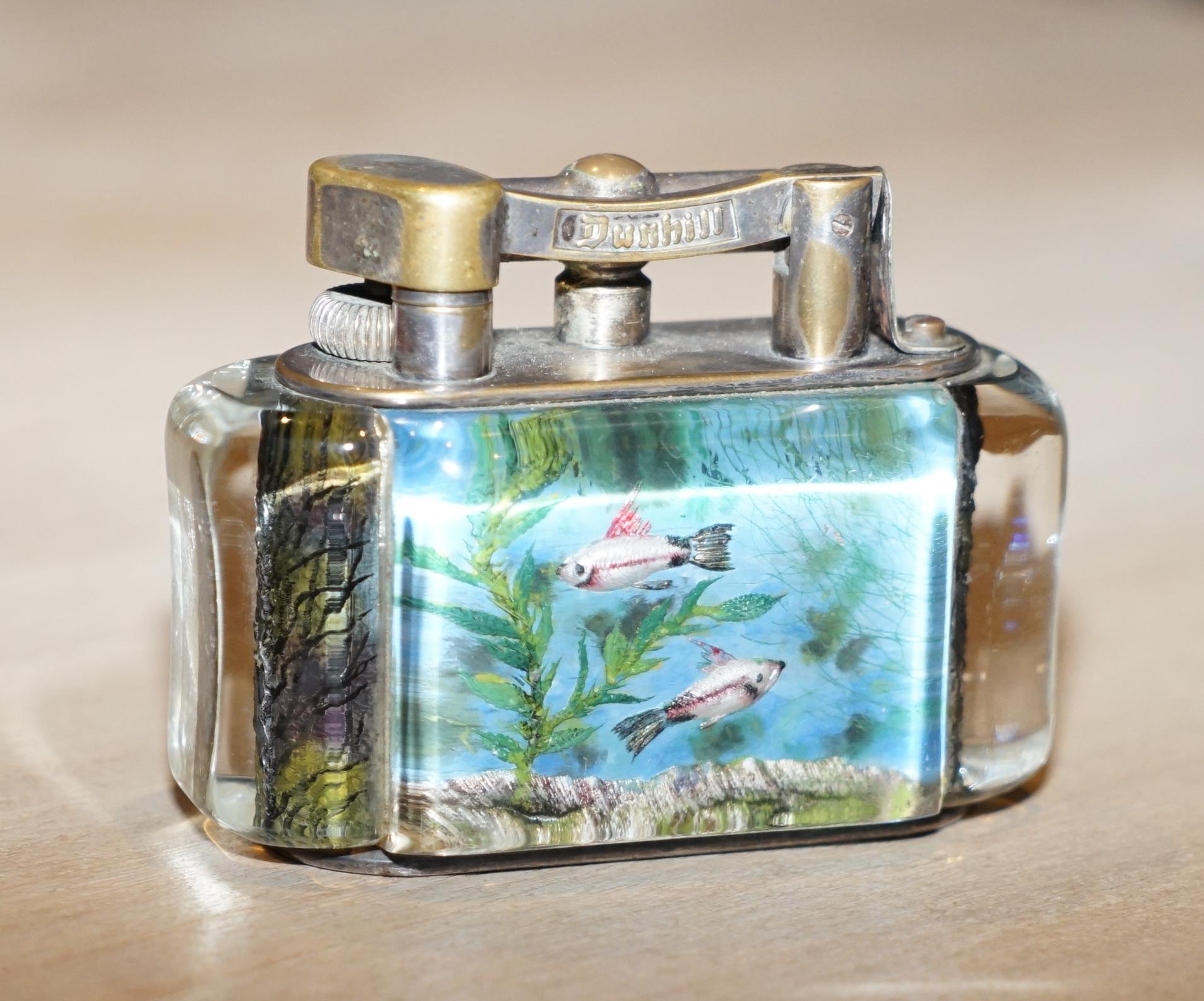 We are delighted to offer for sale this exceedingly rare original 1950’s hand made in England oversized Dunhill Aquarium table lighter.

This is an exceptionally rare piece, it is a one-off handmade item that will never be replicated again, the