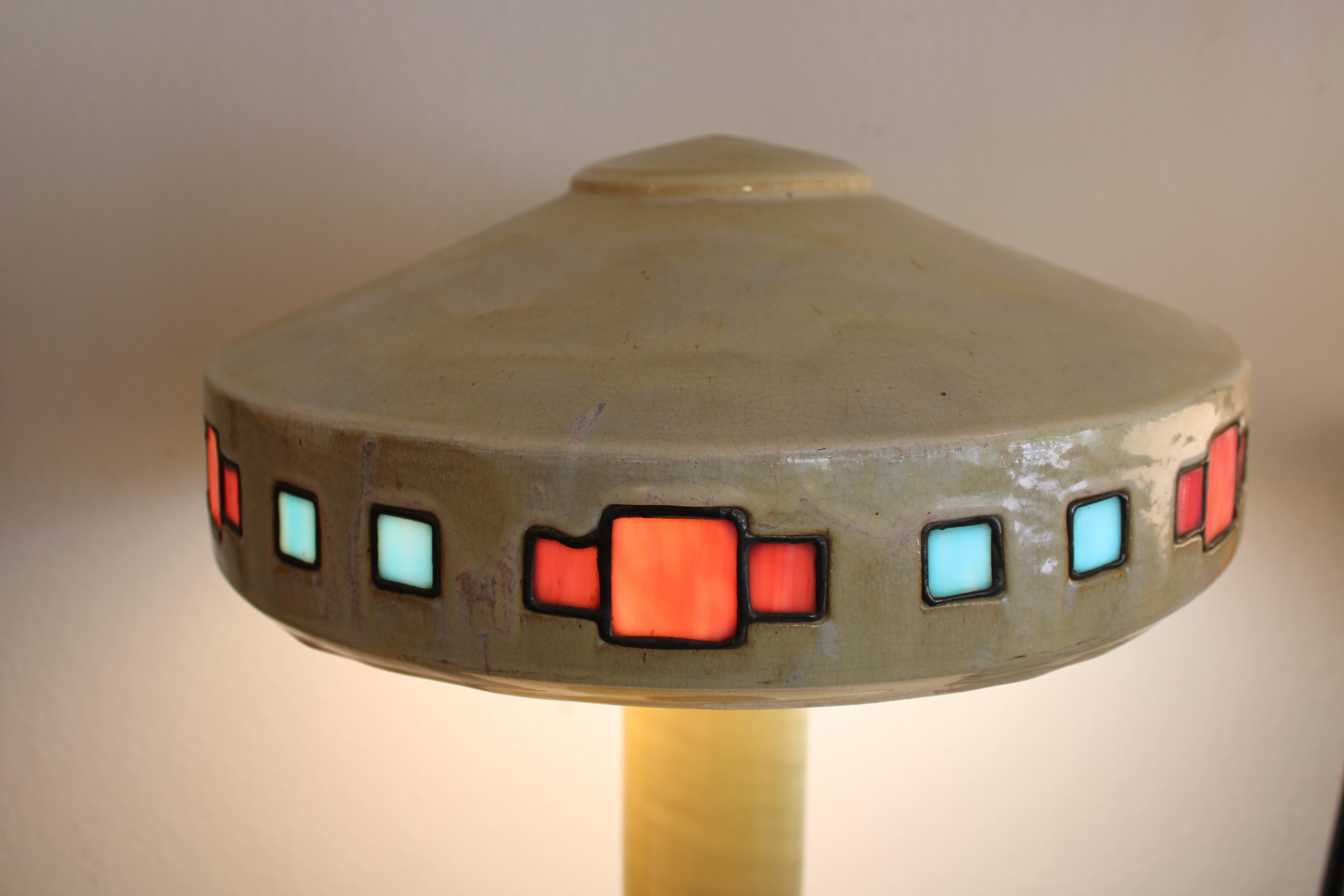 American Fulper Pottery, Rare Vasekraft Table Lamp For Sale