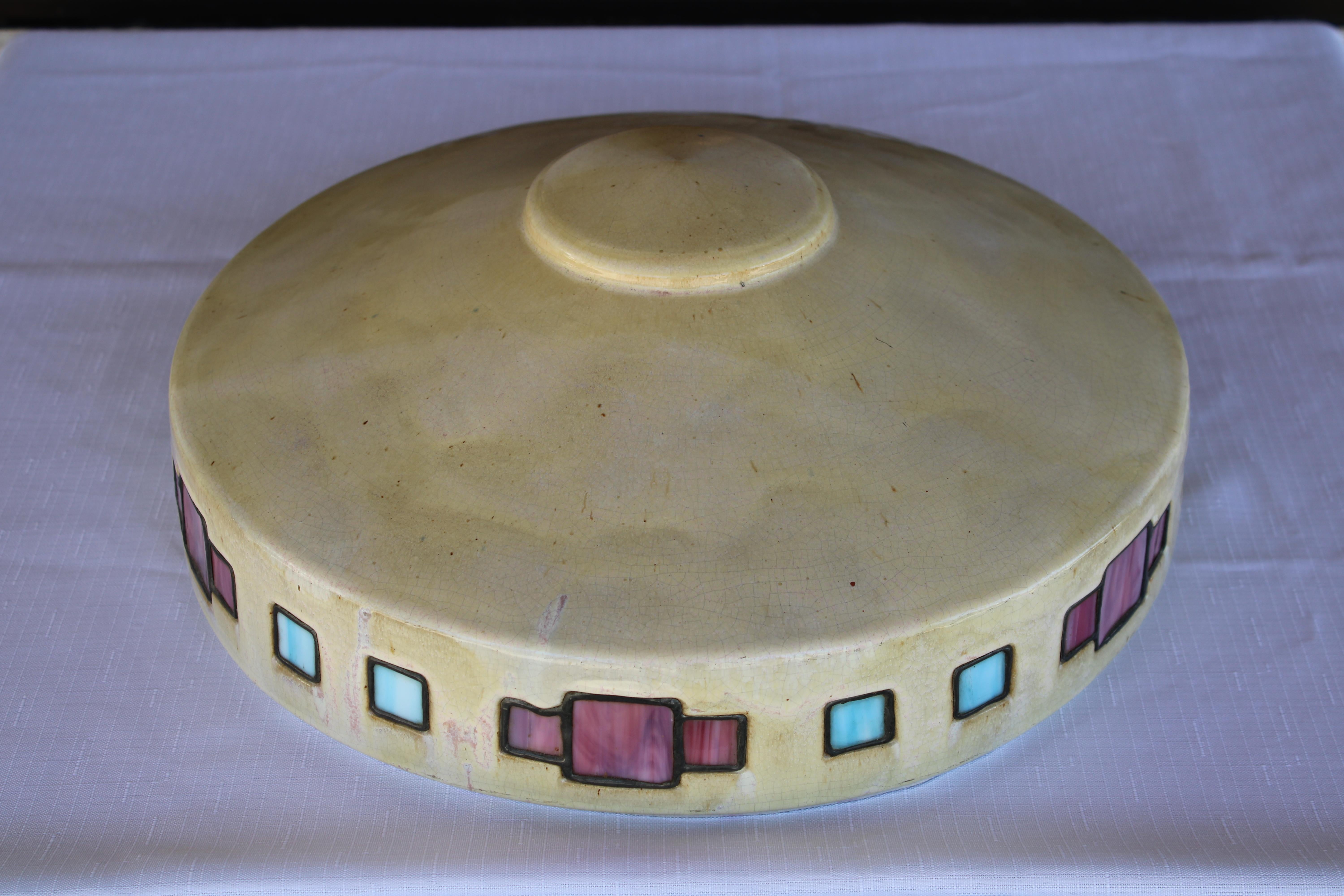 Early 20th Century Fulper Pottery, Rare Vasekraft Table Lamp For Sale