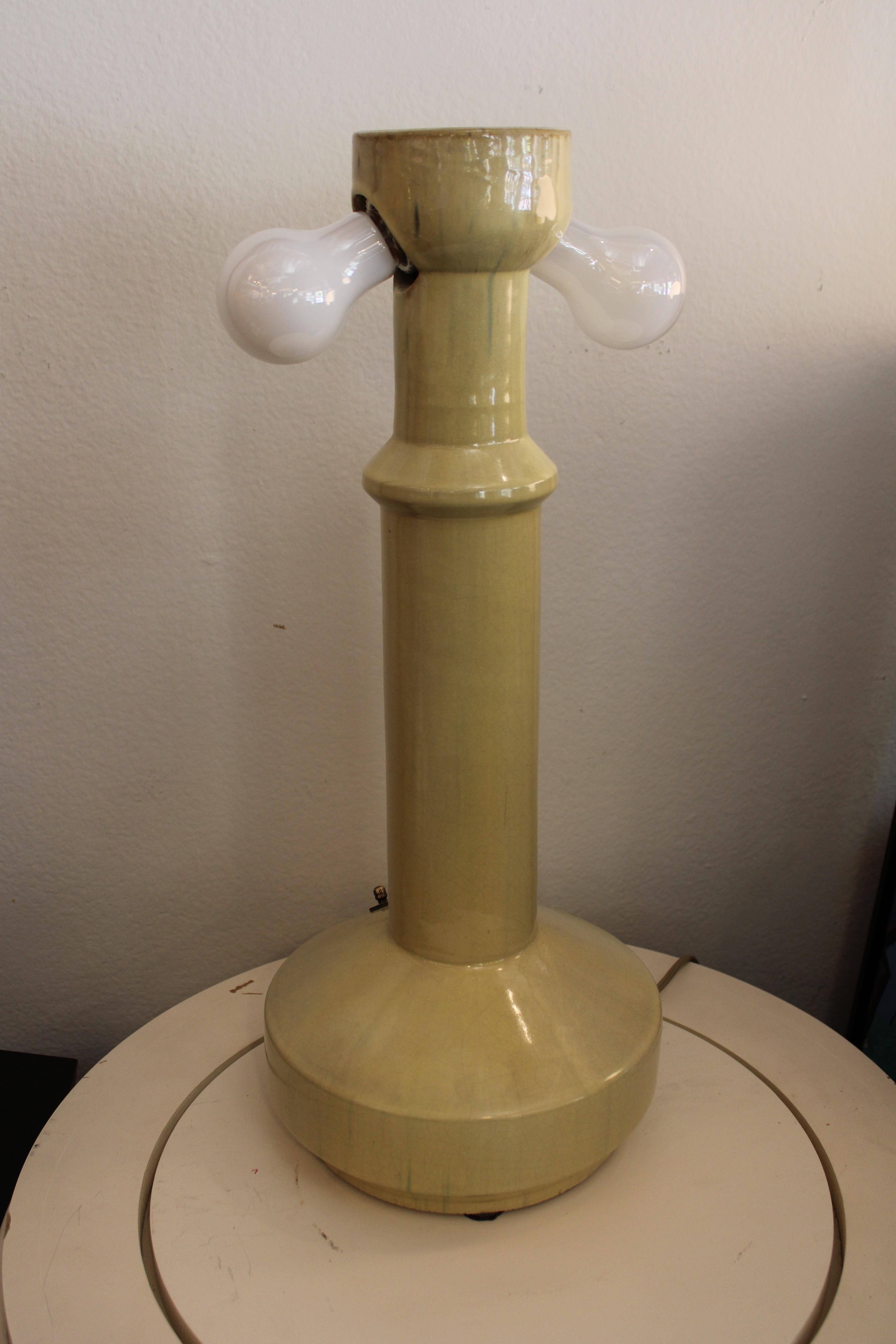 Fulper Pottery, Rare Vasekraft Table Lamp For Sale 2