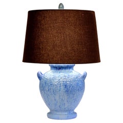 Fulper Vintage Pottery Lamp Art Deco Old Blue Drip Flambe Glaze