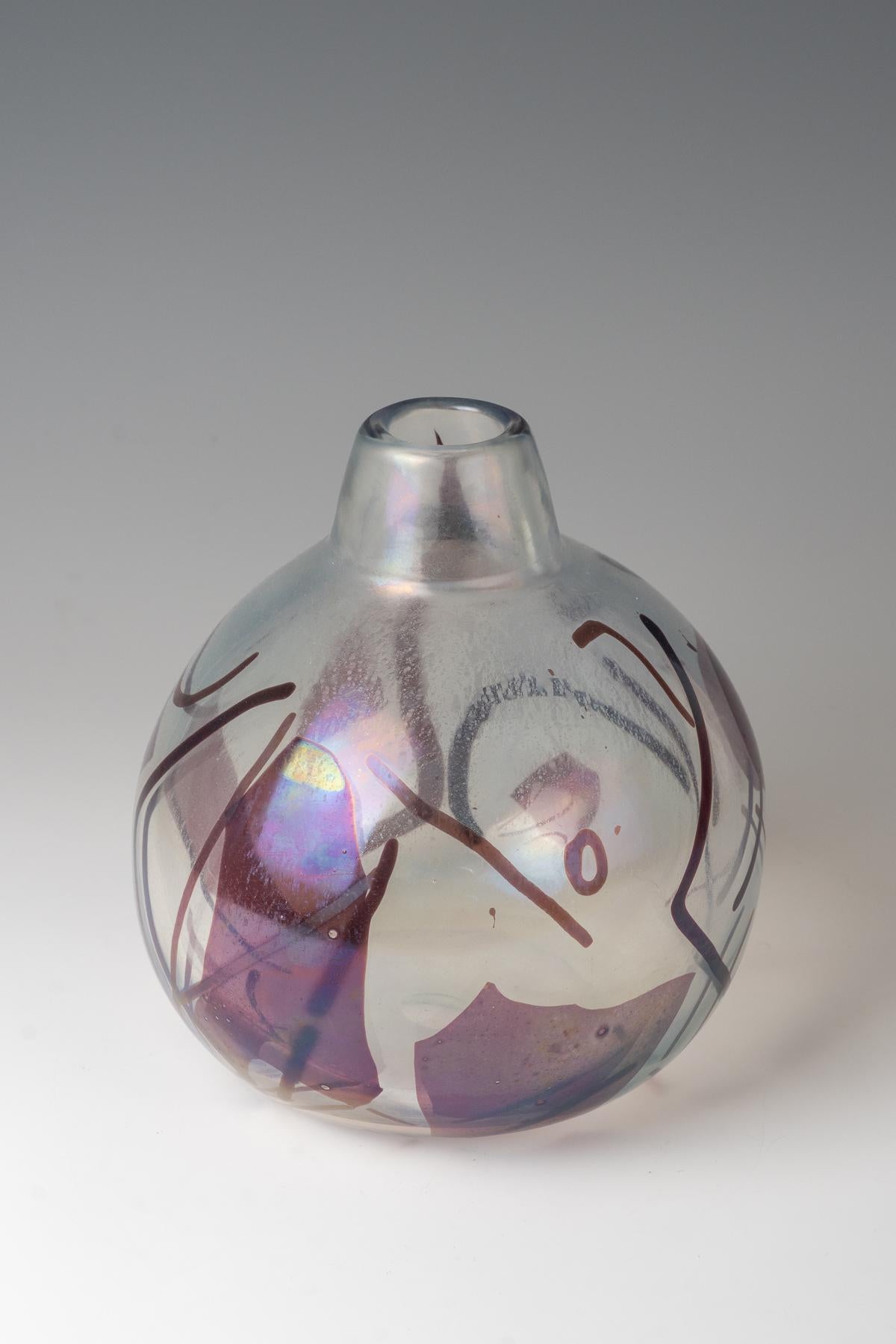 Hand-Crafted Fulvio Bianconi (1915-1996), vase from 'Con Macchie' series, ca. 1950 For Sale