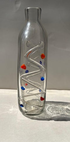 Fulvio Bianconi attb Rare Murano Glass Bottle / vase for Mazzega