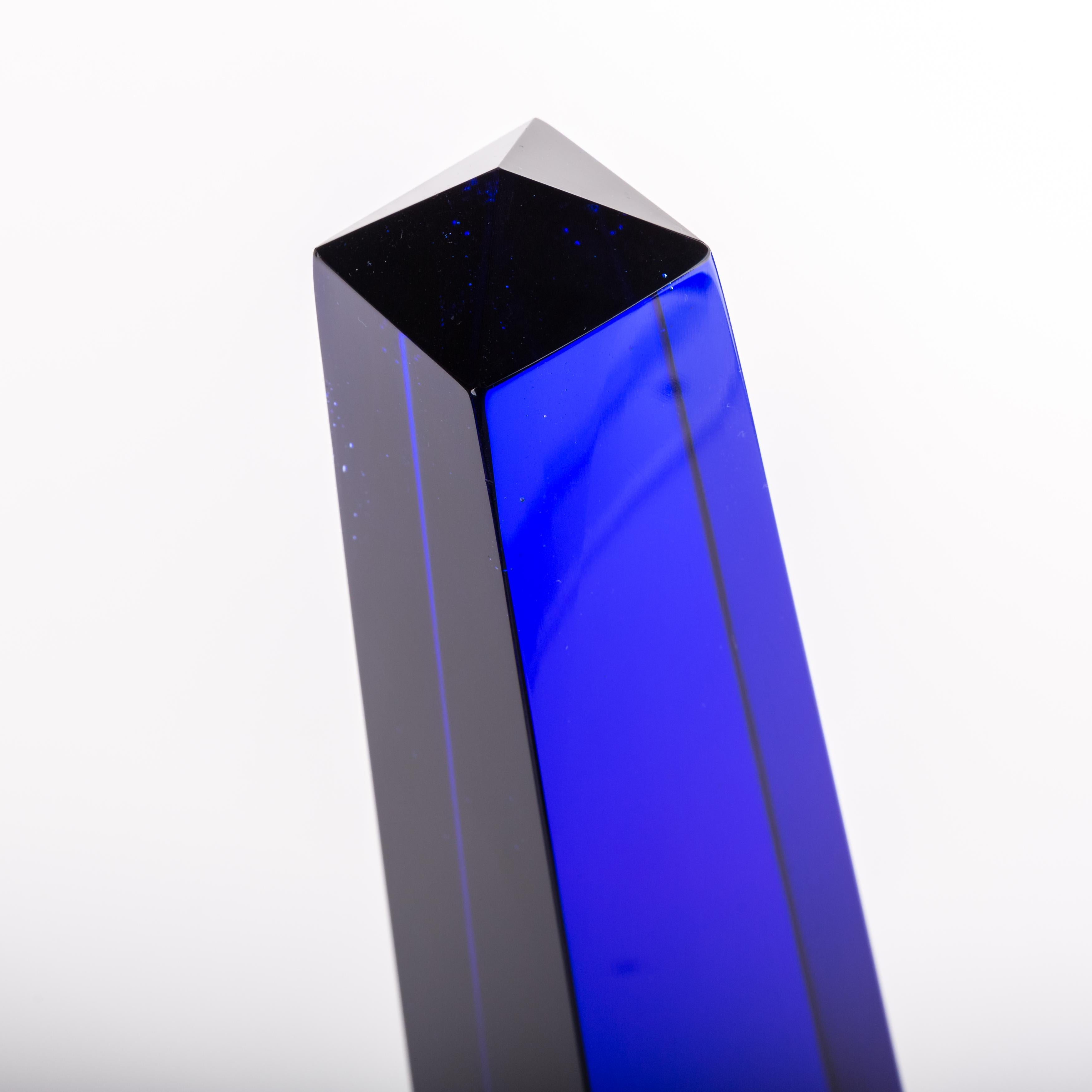 Art Glass Fulvio Bianconi Blown Glass Venini Murano Midcentury Cobalt Blue Huge Obelisk