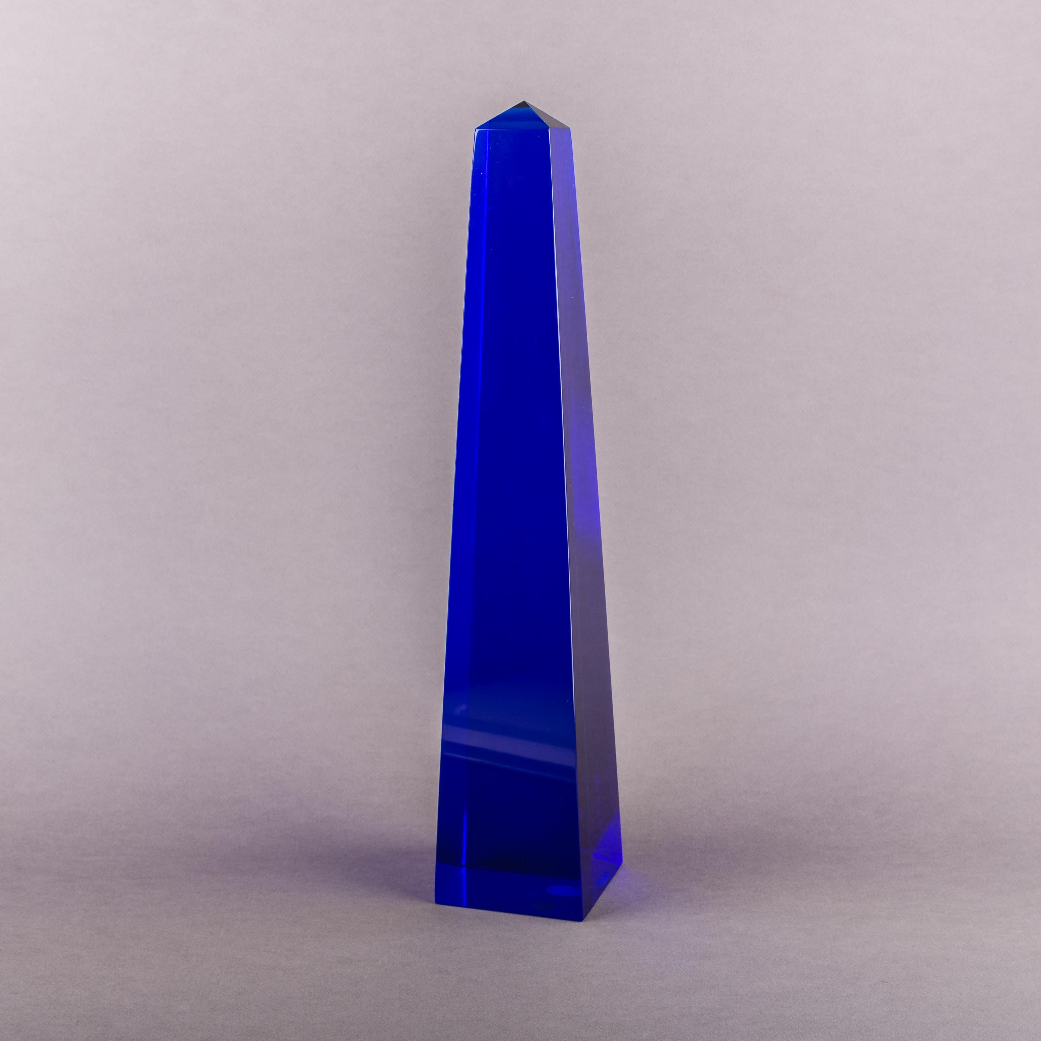 Fulvio Bianconi Blown Glass Venini Murano Midcentury Cobalt Blue Huge Obelisk 1