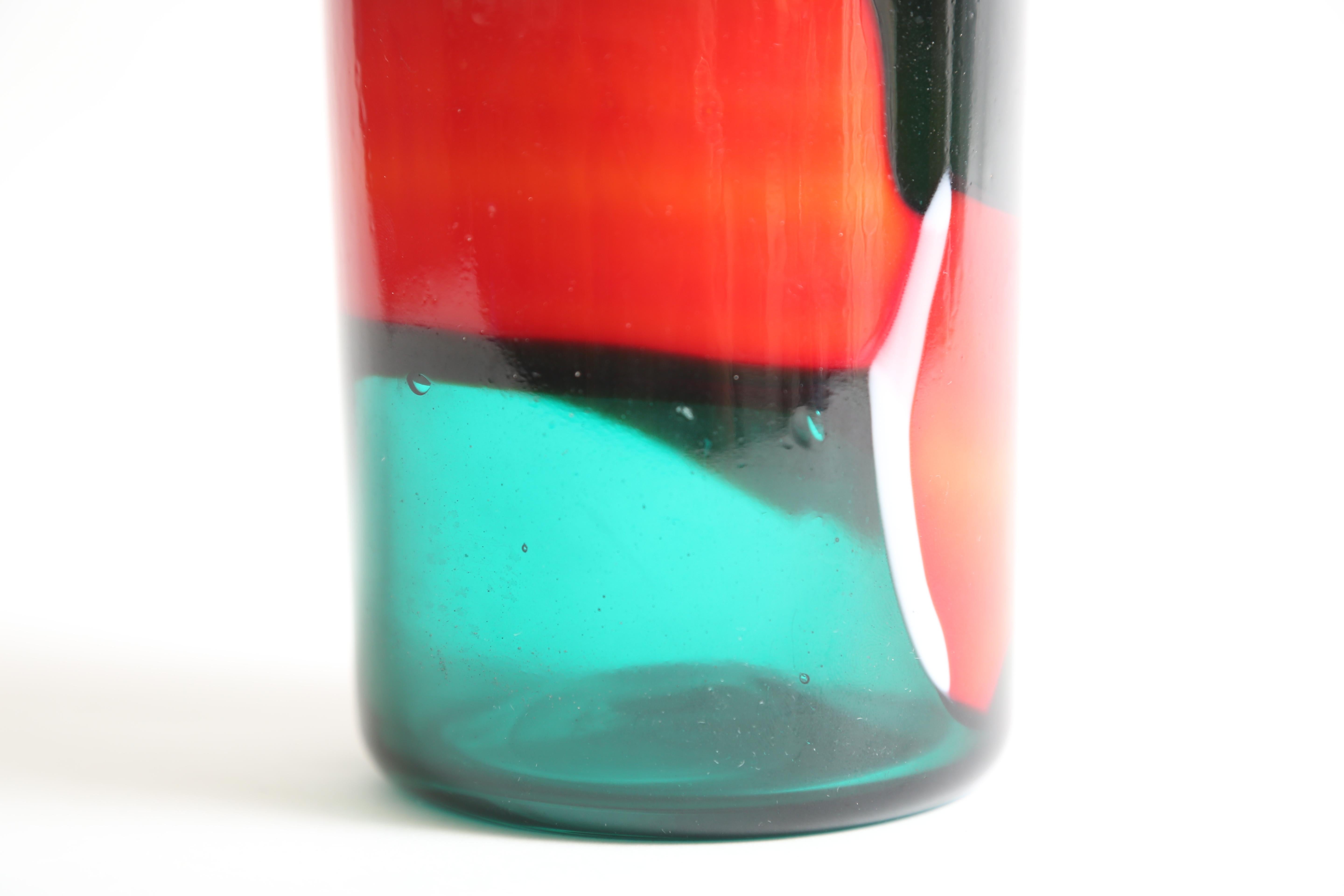 Fulvio Bianconi for Venini Fasce Orizzontale Bottle In Good Condition For Sale In West Palm Beach, FL