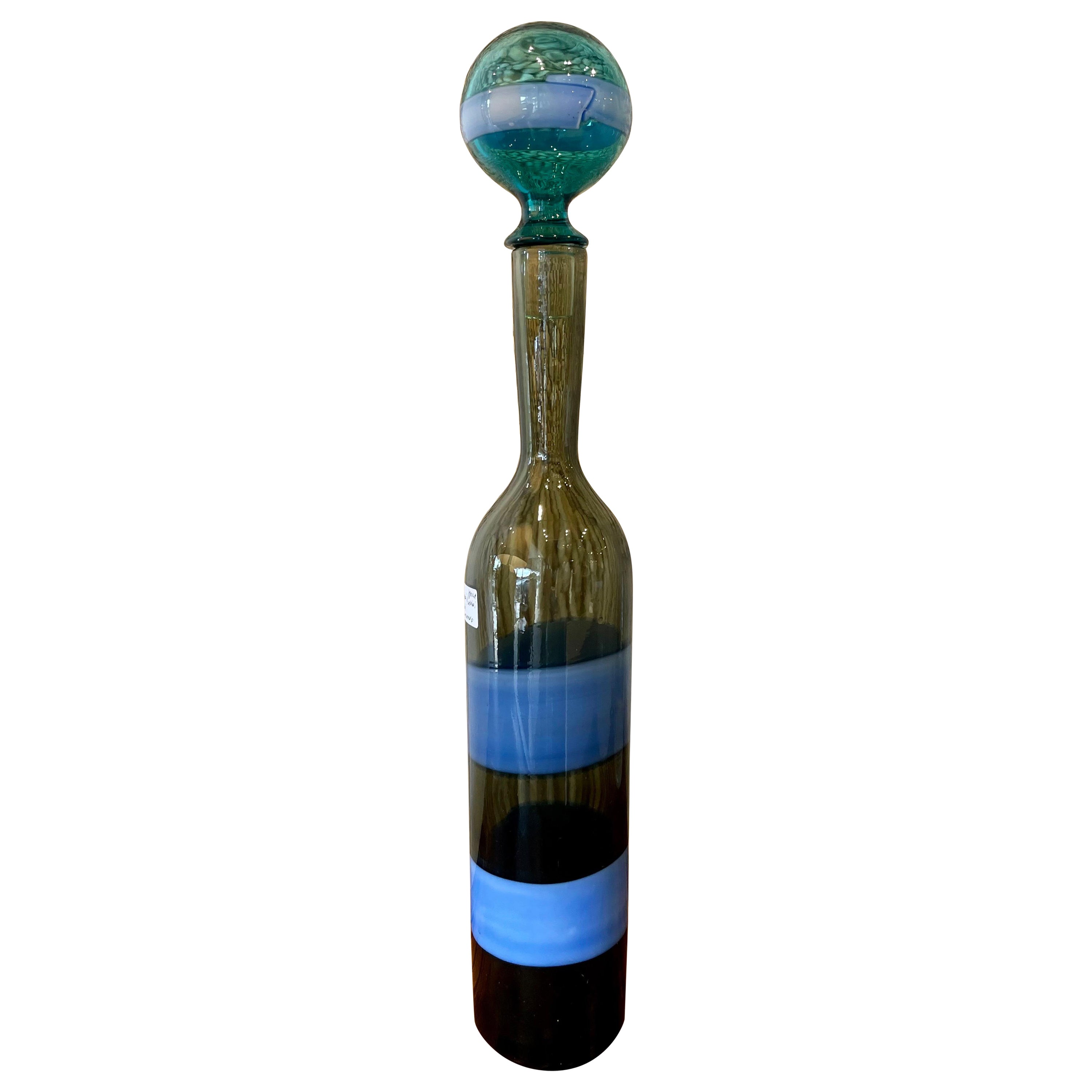 Fulvio Bianconi for Venini Fasce Orizzontale Bottle w/ Stopper For Sale