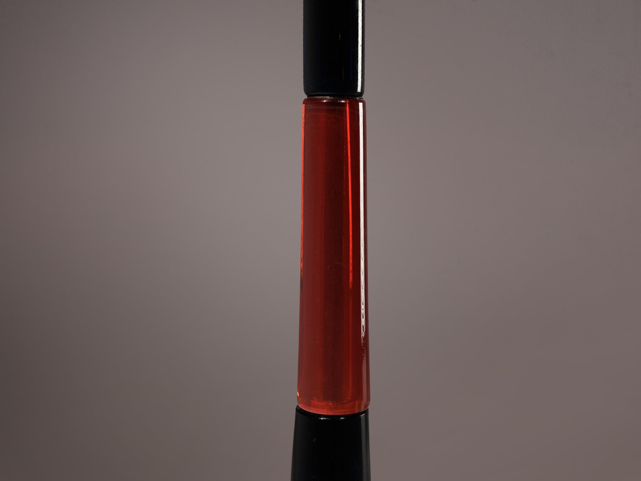 Metà XX secolo Lampada da terra Fulvio Bianconi per Venini in vetro rosso e blu scuro