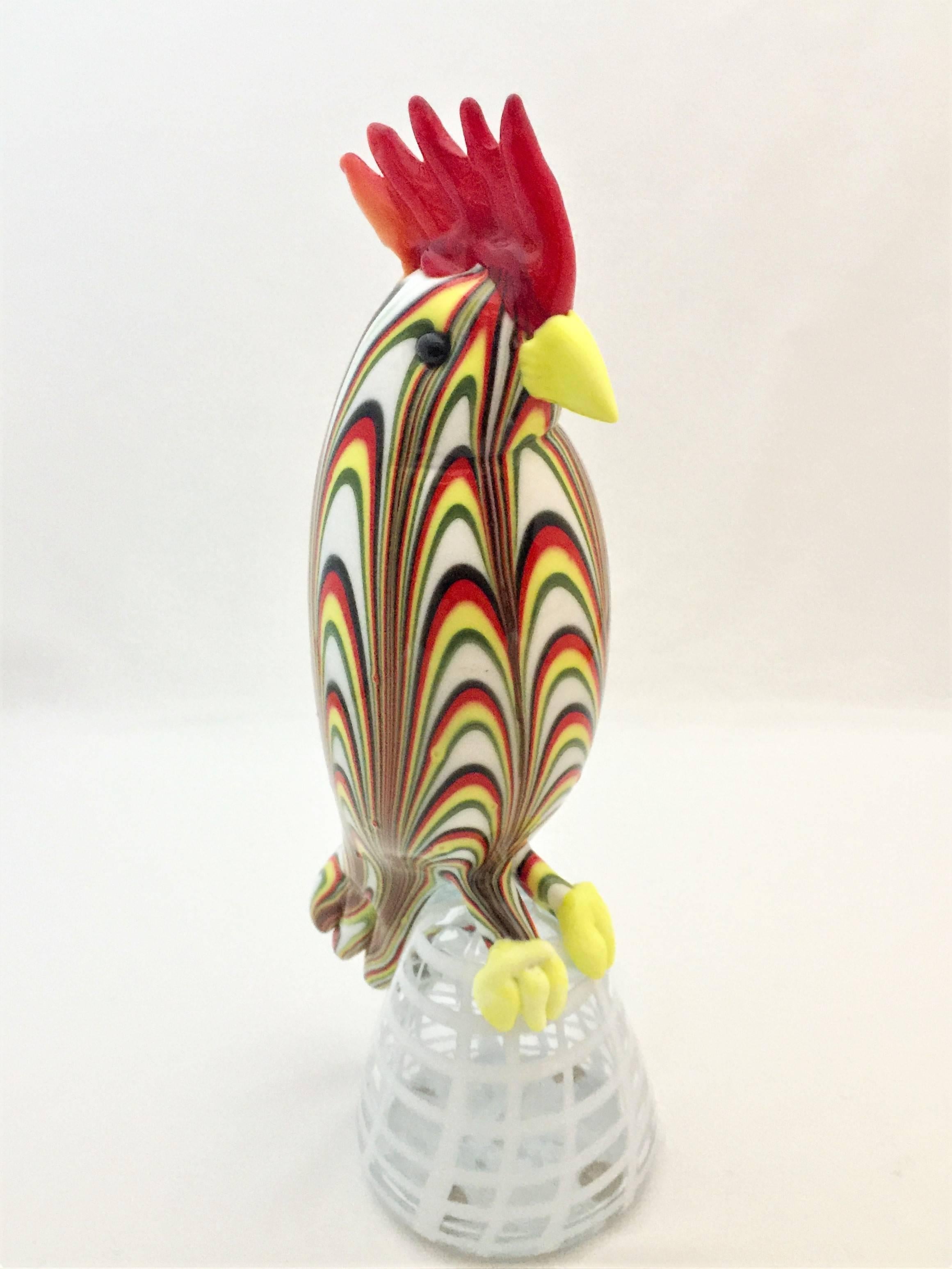 Oiseau en verre d'art italien Fulvio Bianconi pour Venini, vers 1950.
