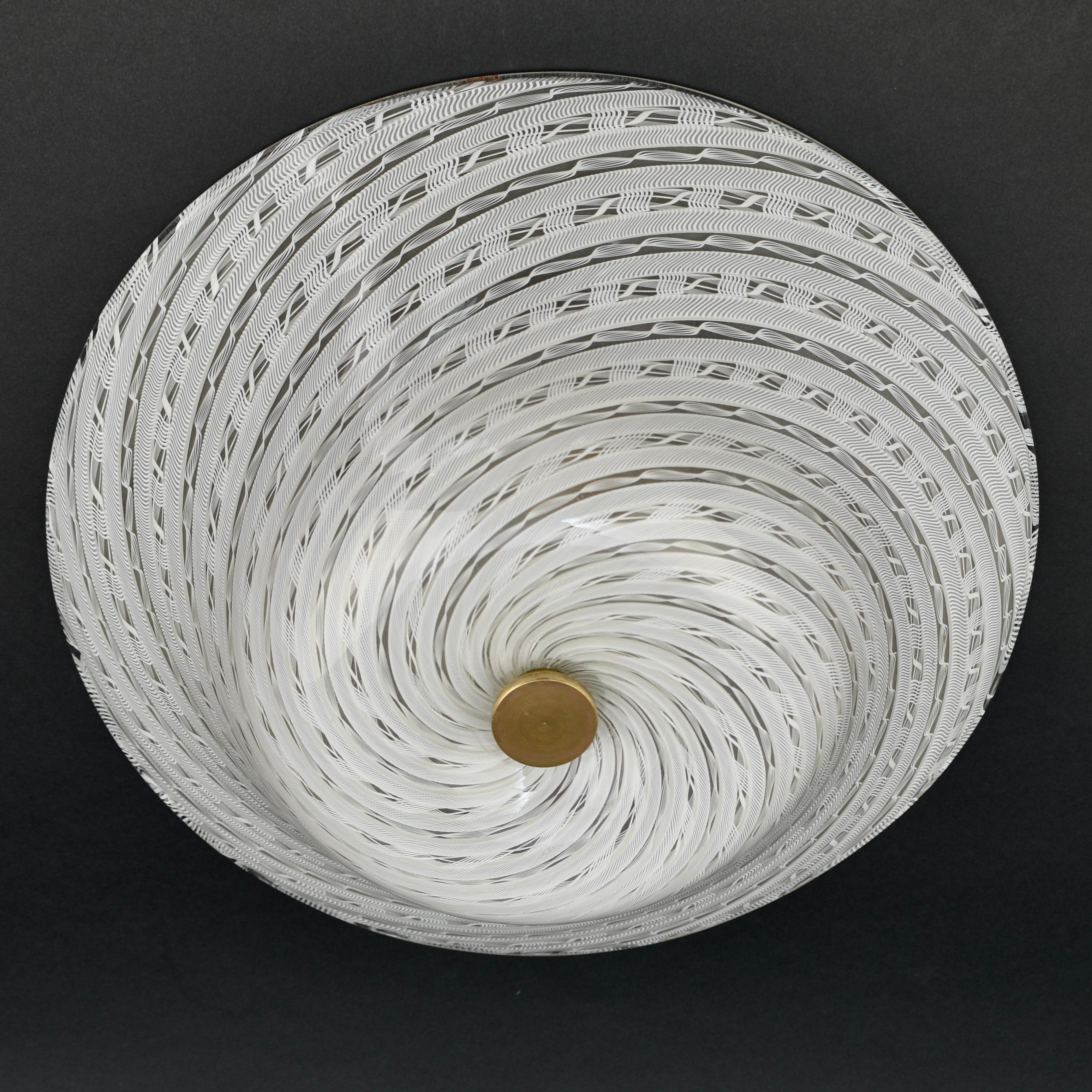 Fulvio Bianconi für Venini Murano Flush Mount Zanfirico, 1950er Jahre im Zustand „Gut“ im Angebot in AMSTERDAM, NL