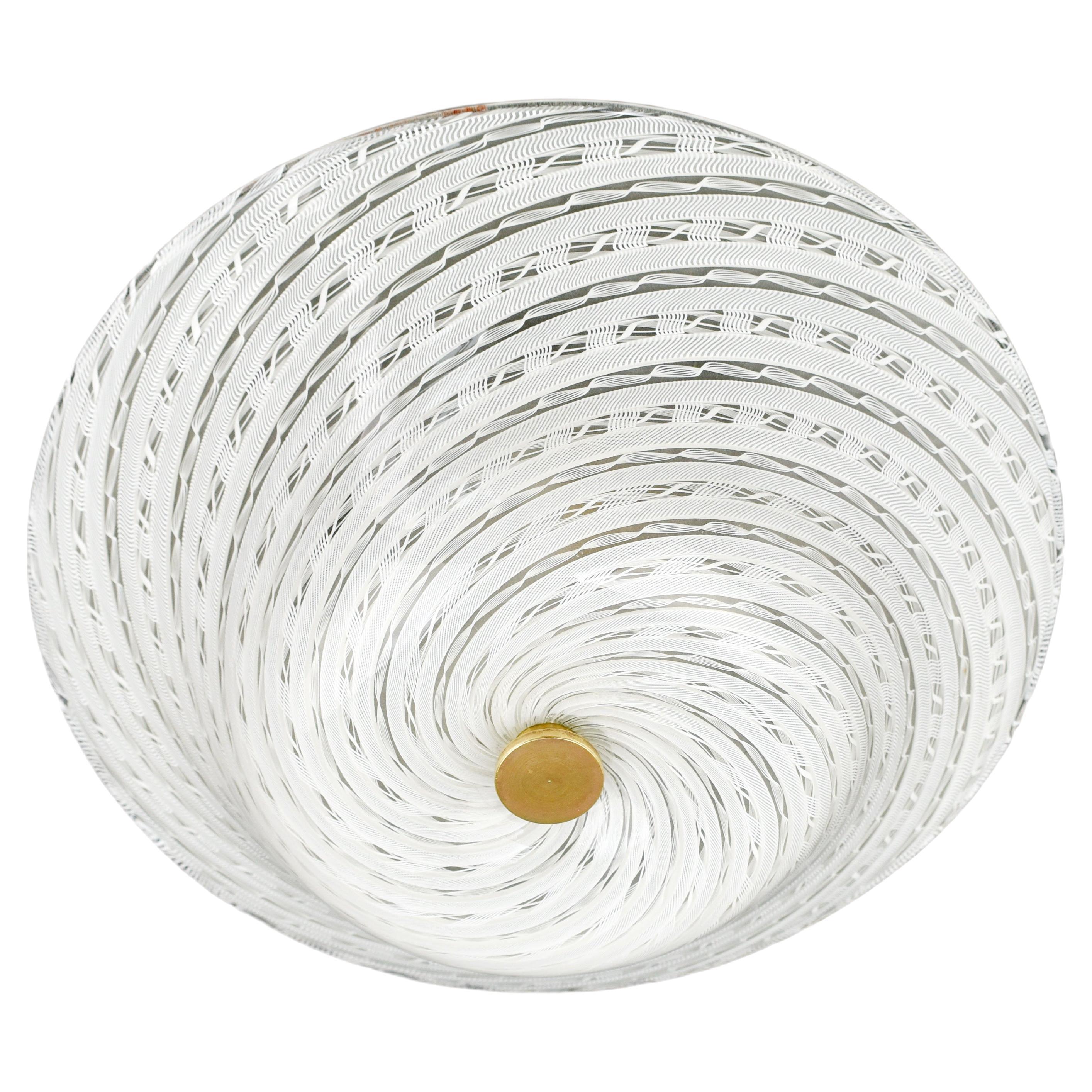 Fulvio Bianconi for Venini Murano Flush Mount Zanfirico, 1950s