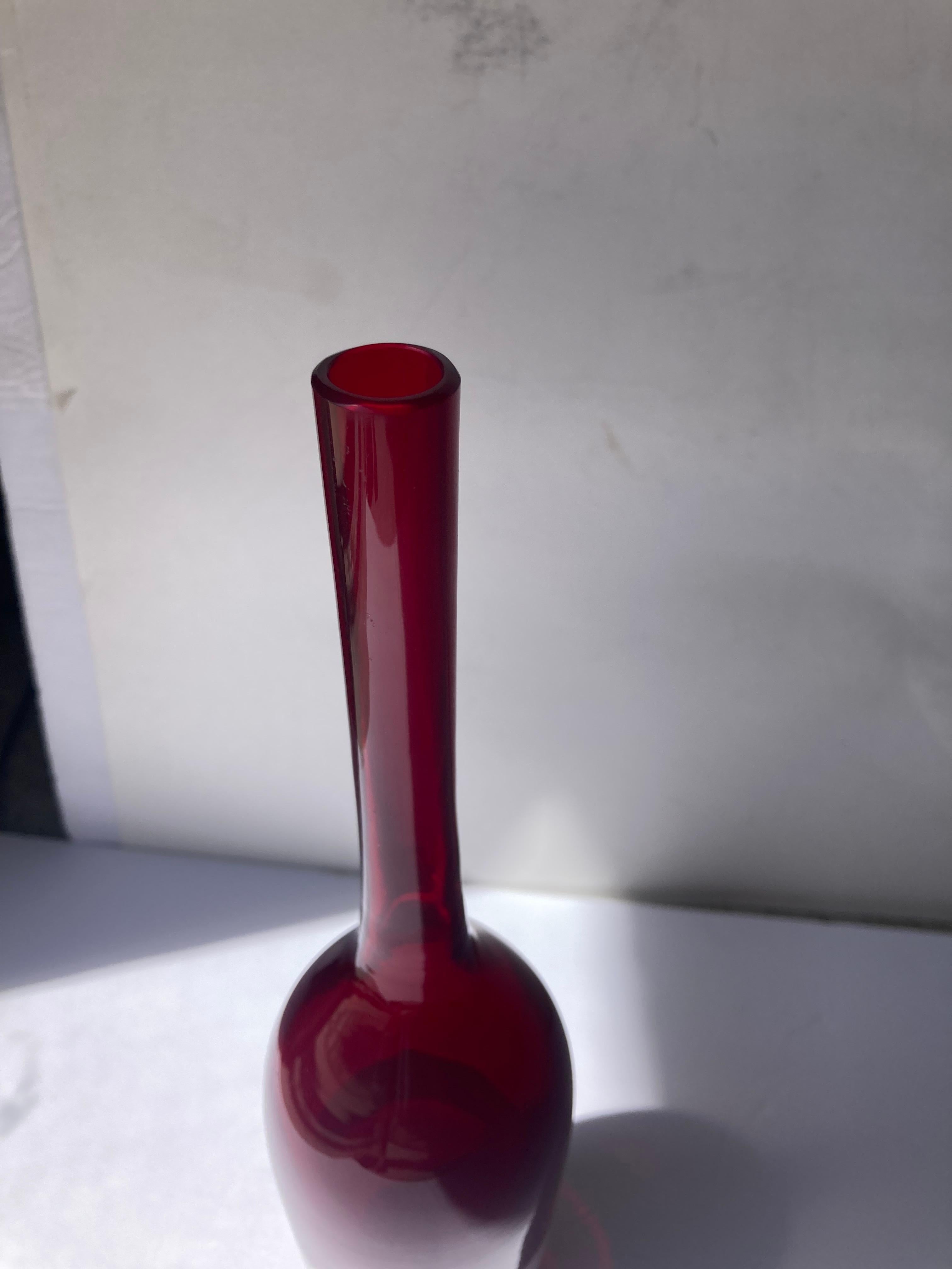 Modern Fulvio Bianconi for Venini, Murano Glass Bottle / Decanter, Signed, Label For Sale
