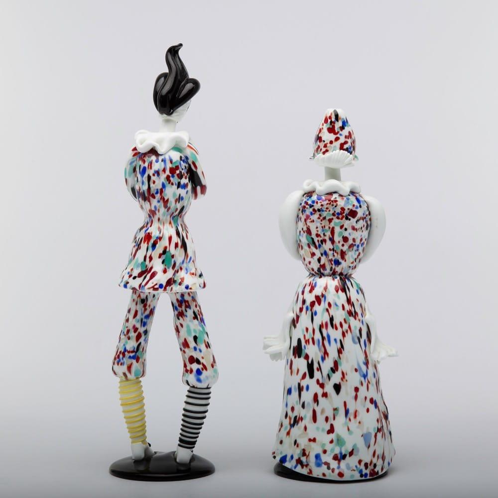 Fulvio Bianconi for Venini Murano Pair of Figurines Arlecchino and Arlecchina In Good Condition For Sale In Brussels, BE