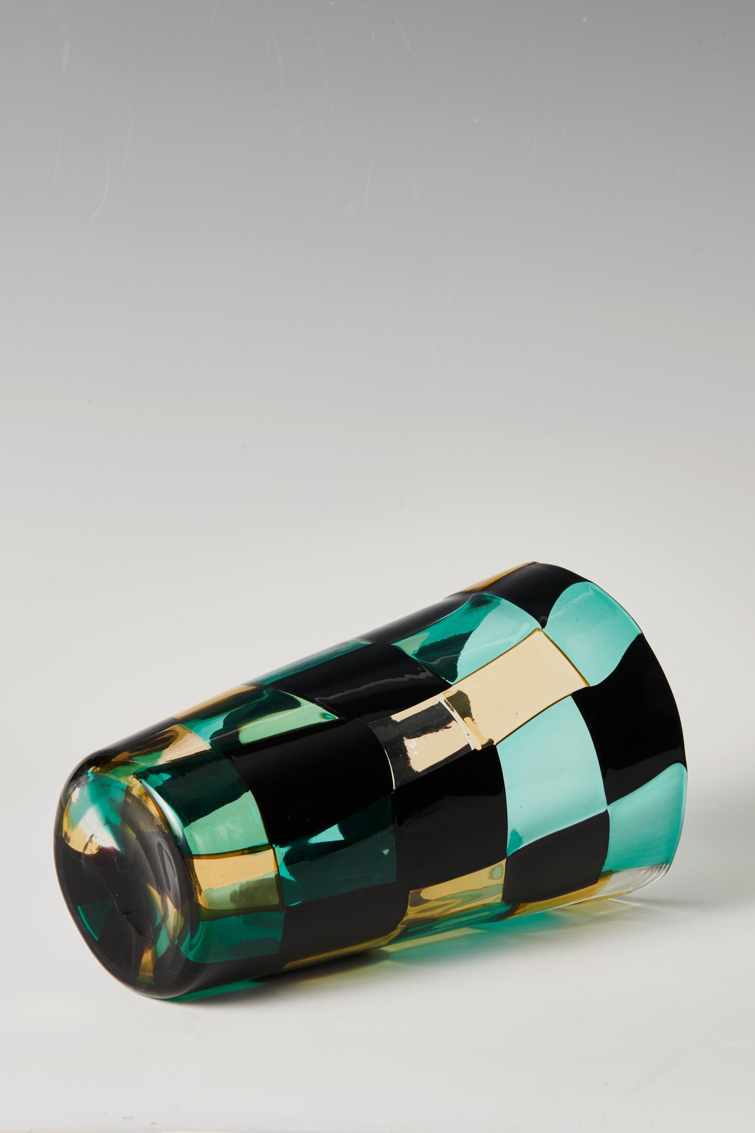 Vetro di Murano Fulvio Bianconi per Venini. Vaso Pezzato Americano, modello 4402 in vendita
