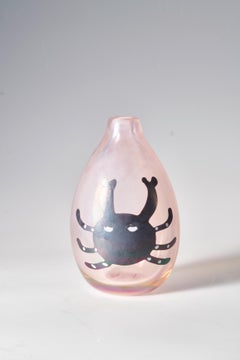 Fulvio Bianconi Murano Glass Vase 'A Macchie', Hand-Painted, 1950