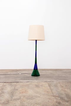 Lampada da terra di Murano di Venini in vetro Blue Greene & Greene di Fulvio Bianconi, Italia 1950