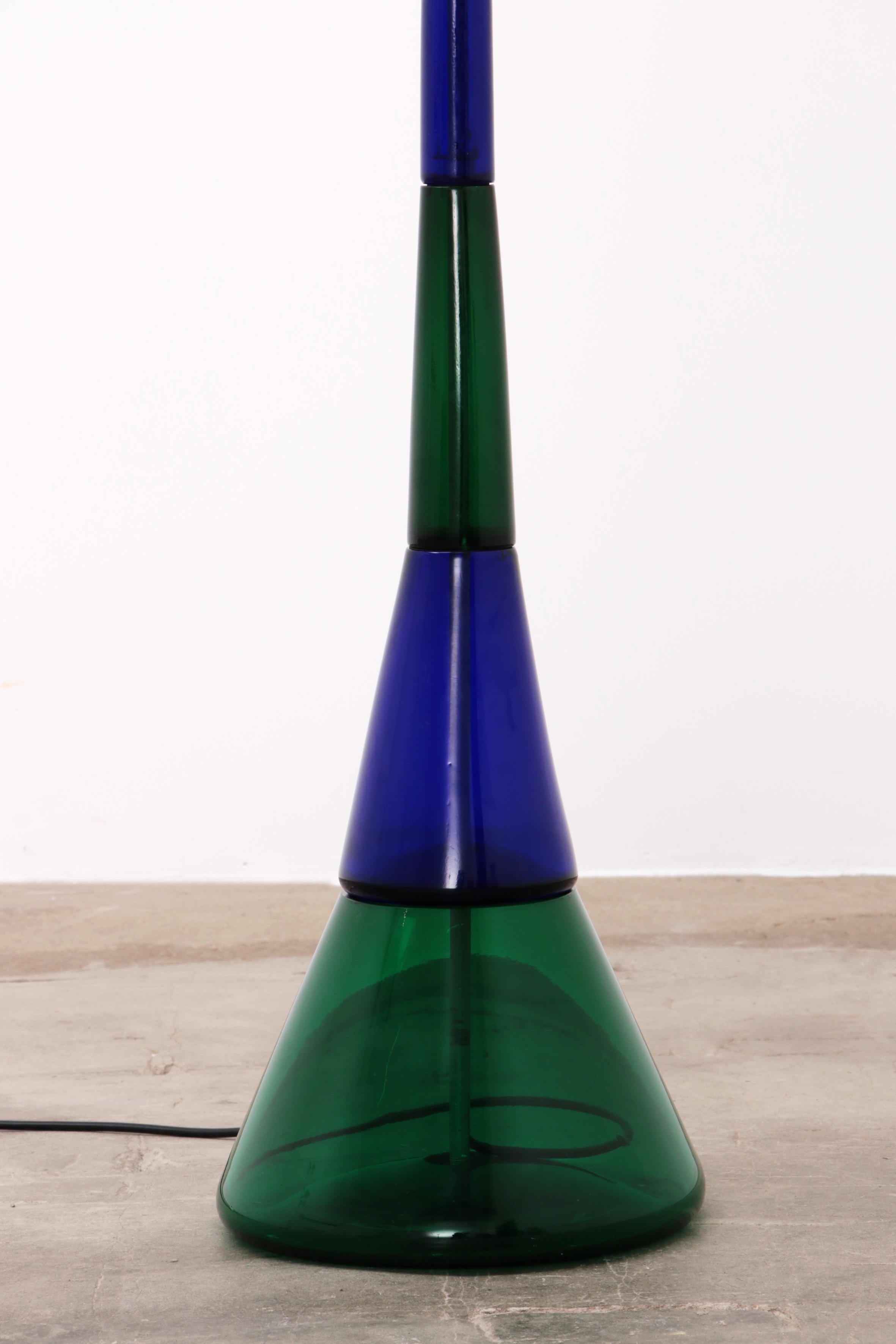 Lampada da terra di Murano di Venini in vetro Blue Greene & Greene di Fulvio Bianconi, Italia 1950 In condizioni buone a Oirlo, LI