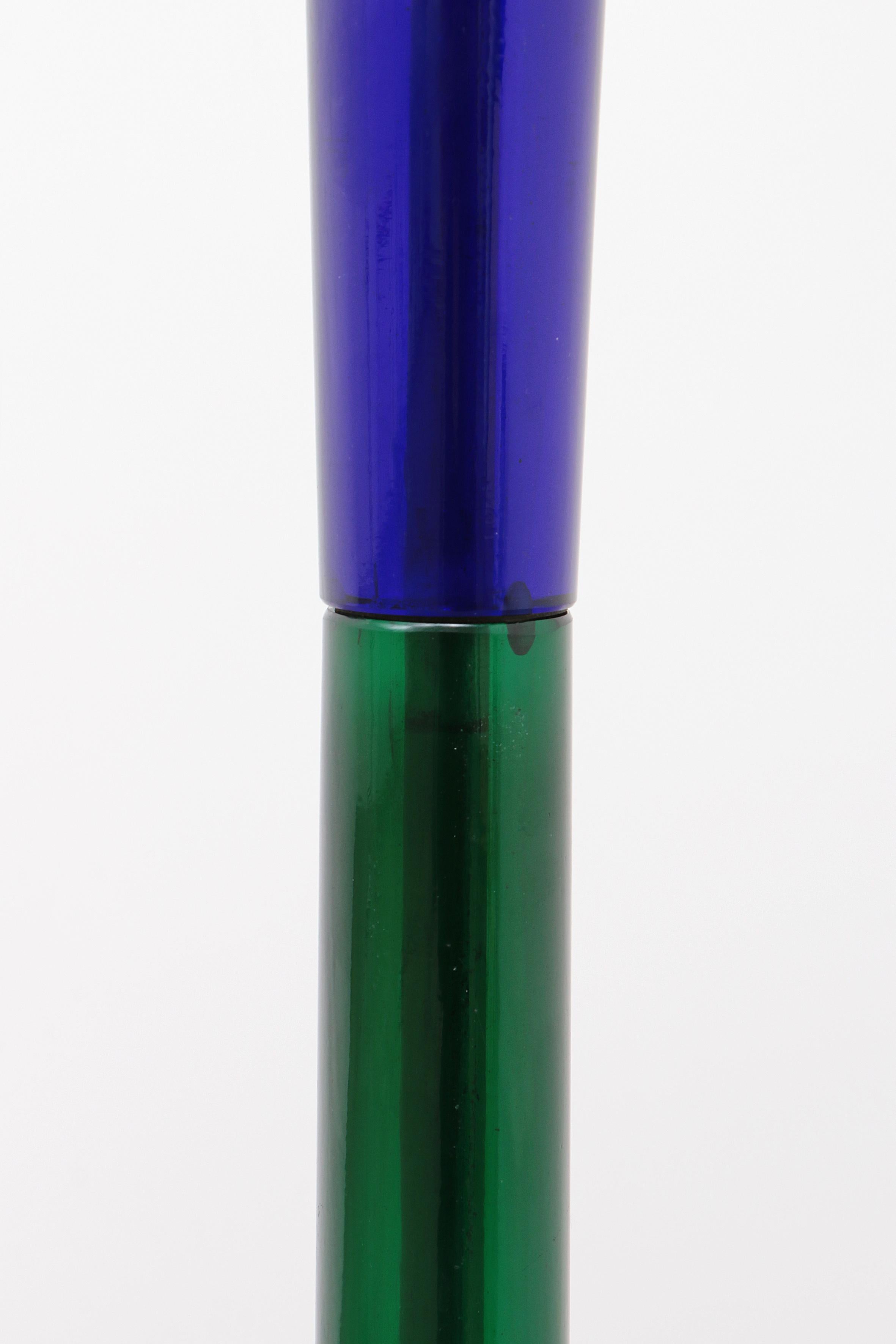 Metallo Lampada da terra di Murano di Venini in vetro Blue Greene & Greene di Fulvio Bianconi, Italia 1950
