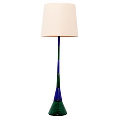 Vintage Fulvio Bianconi from Venini Murano  Blue Green glass, Italië 1950 Floor lamp 