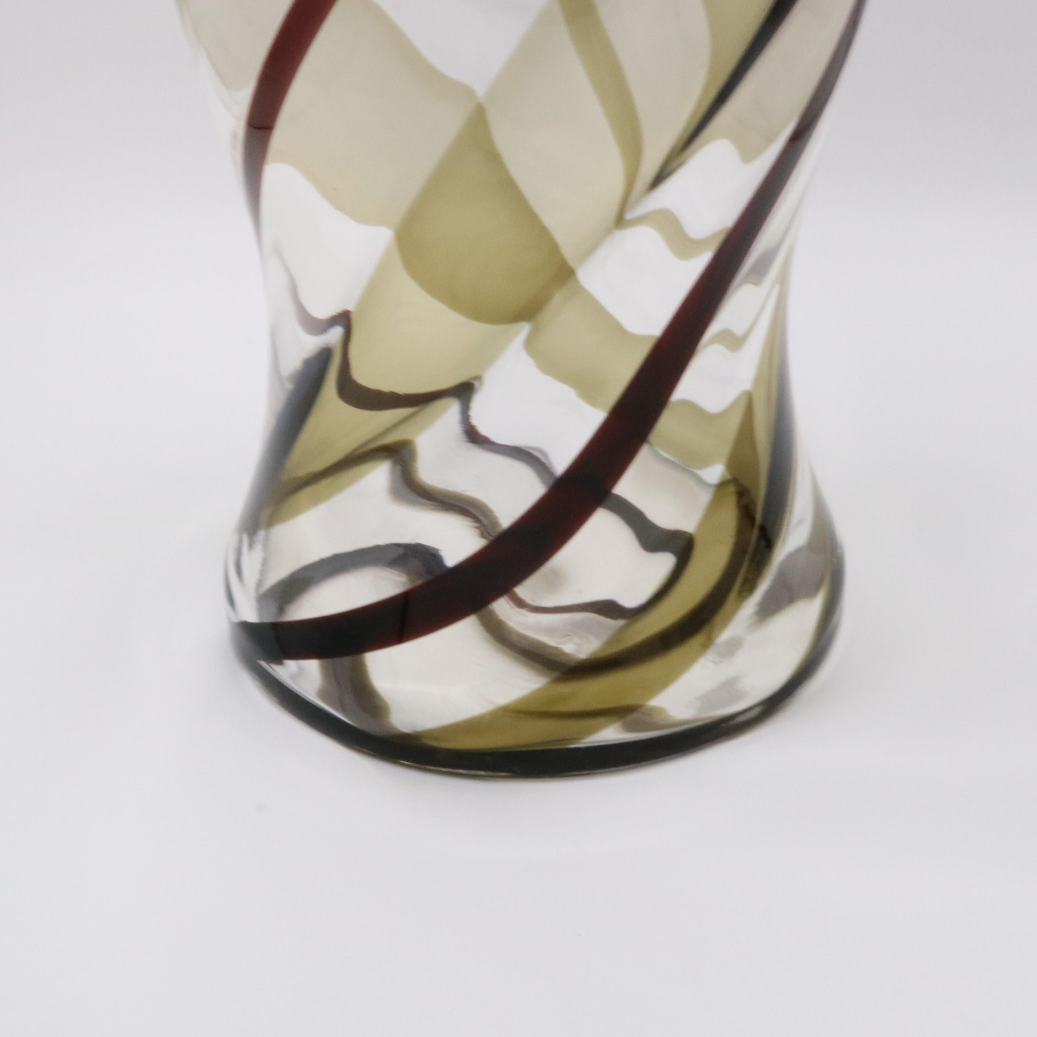 20th Century Fulvio Bianconi Italian Venini Art Glass Vase Italy 1950 For Sale