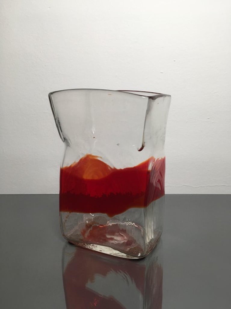 Fulvio Bianconi Murano Glass Vase Mazzega, Italy For Sale at 1stdibs