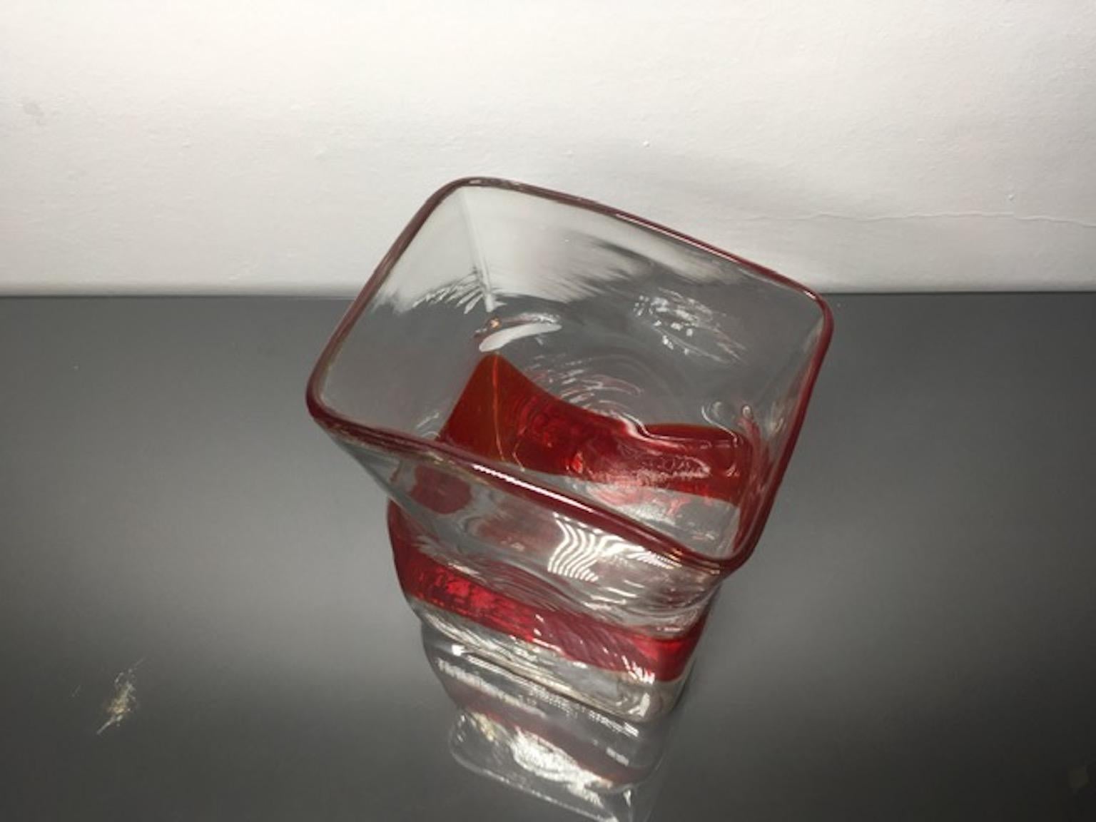 Modern Italian Murano Glass Vase by Fulvio Bianconi for Mazzega.