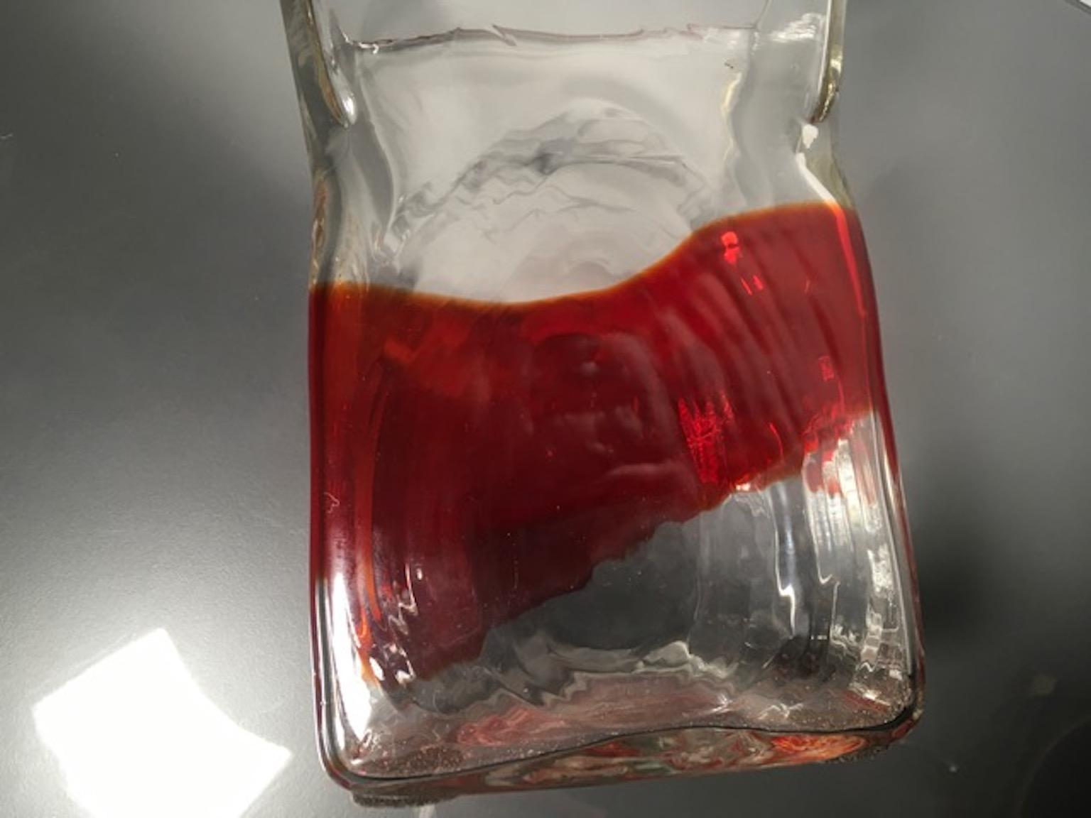 Italian Murano Glass Vase by Fulvio Bianconi for Mazzega. In Excellent Condition In Milan, Italy