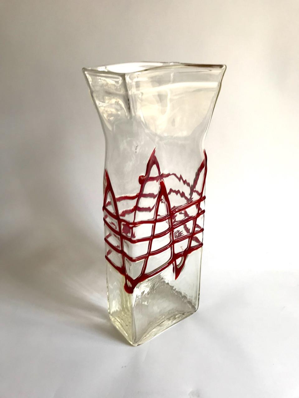 Italian Fulvio Bianconi Murano Glass Vase Mazzega, Italy