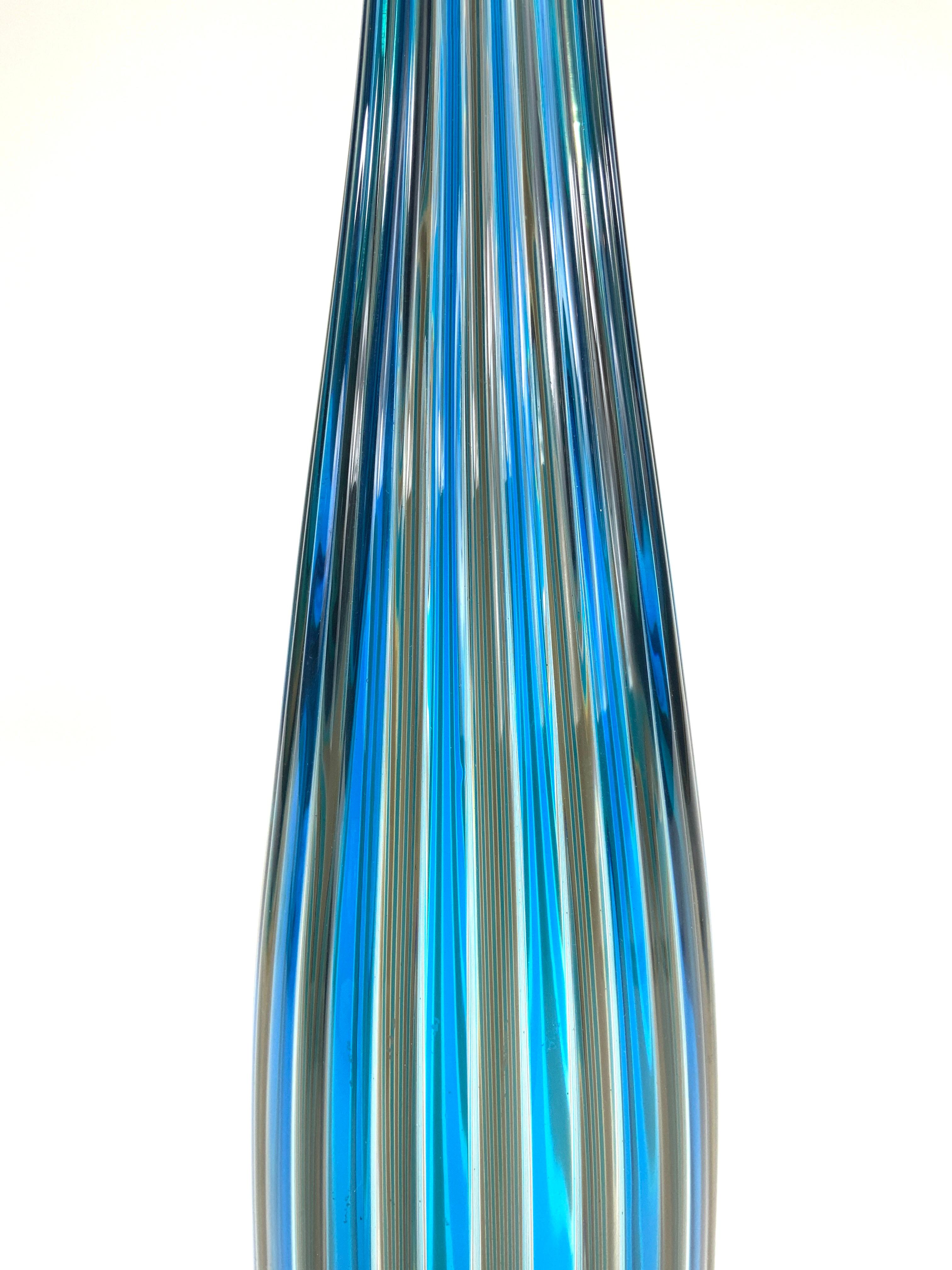 Fulvio Bianconi Murano Venini Glass Bottle Vase, 1984 For Sale 5