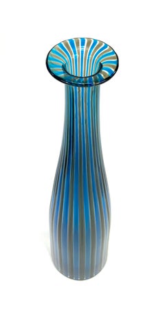 Fulvio Bianconi Murano Venini Glass Bottle Vase, 1984