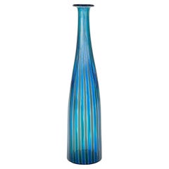 Fulvio Bianconi Murano Venini Glass Bottle Vase, 1984