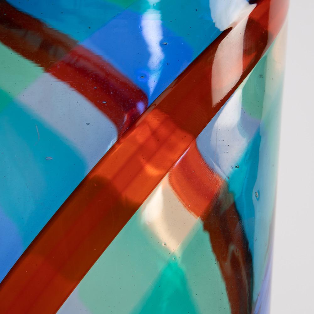 Italian Fulvio Bianconi Twisted Canes Vase for Venini Murano Italia
