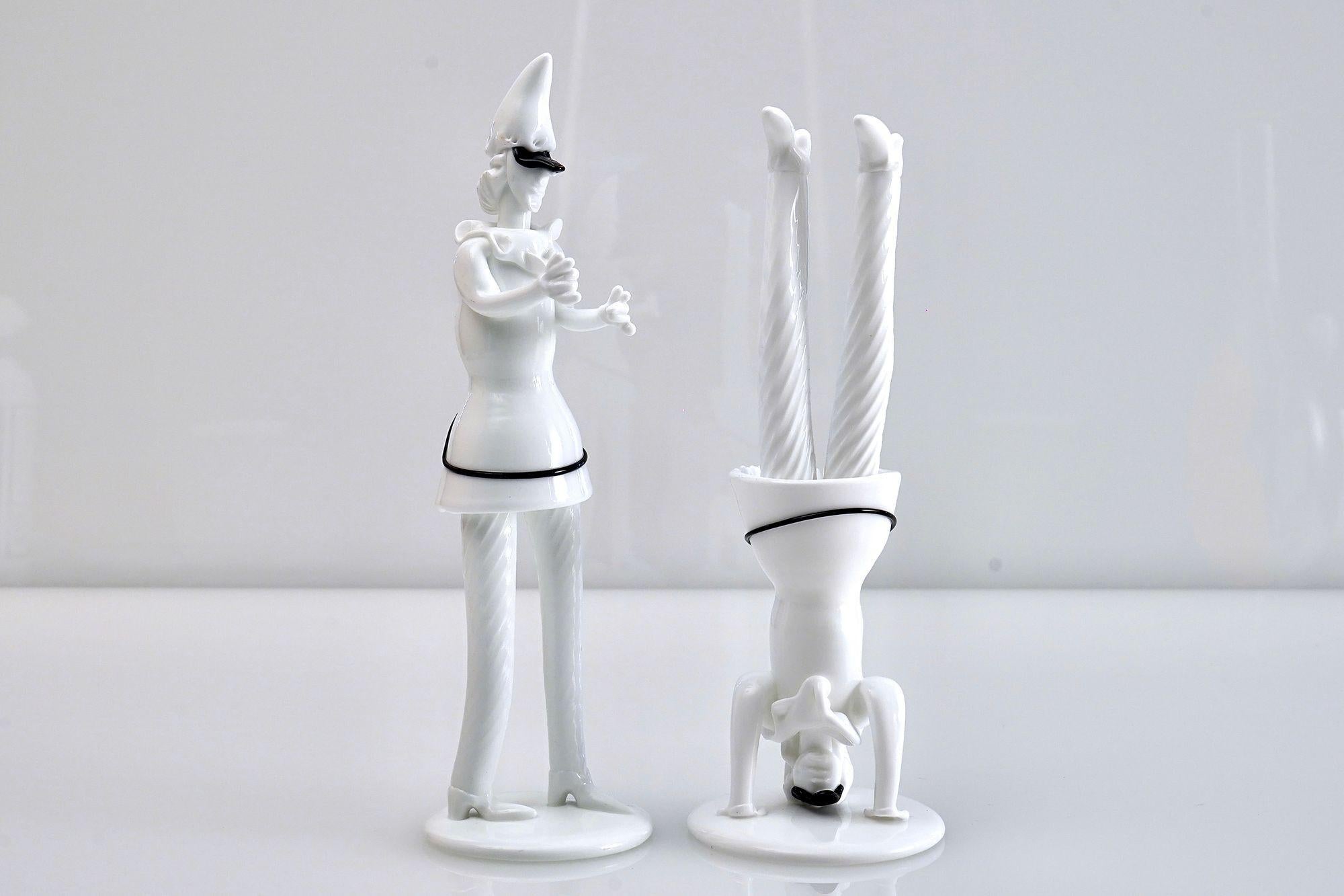 Fulvio Bianconi, Two Tiepoleschi Figurines, Pulcinella For Sale 3