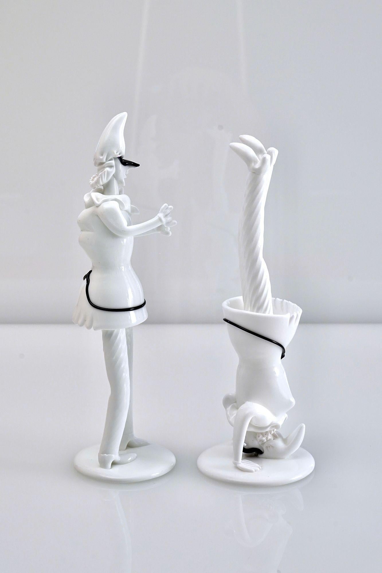 20th Century Fulvio Bianconi, Two Tiepoleschi Figurines, Pulcinella For Sale