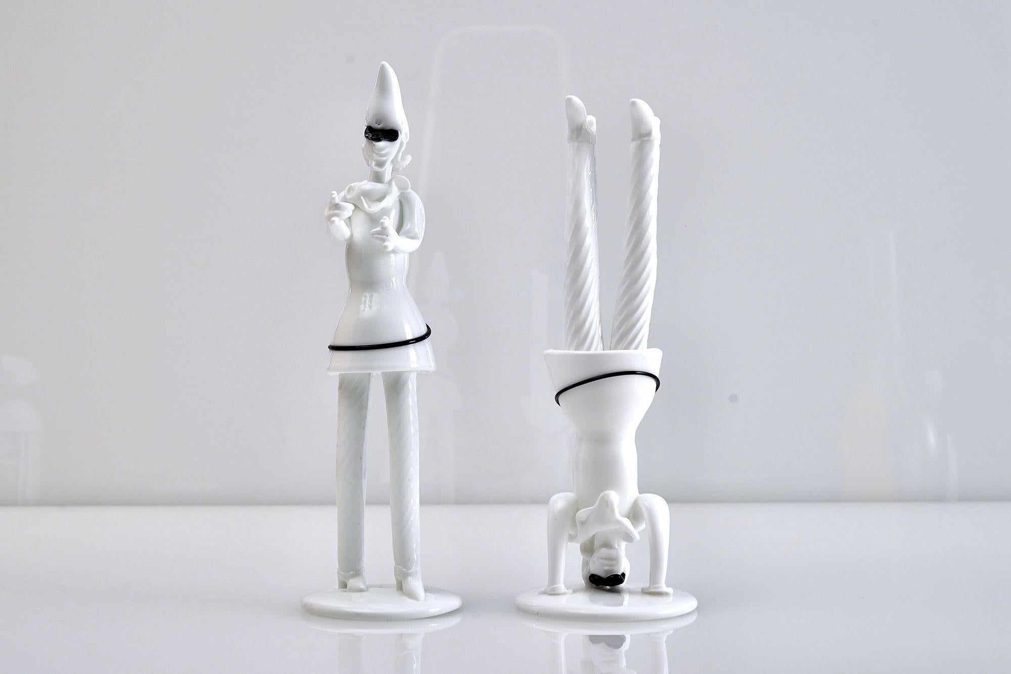 Fulvio Bianconi, Two Tiepoleschi Figurines, Pulcinella For Sale 1