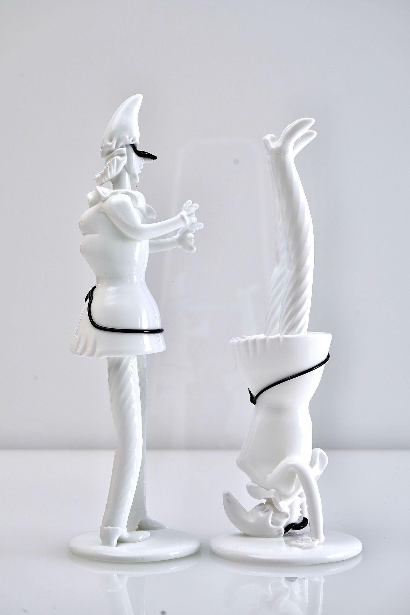 Fulvio Bianconi, Two Tiepoleschi Figurines, Pulcinella For Sale 2
