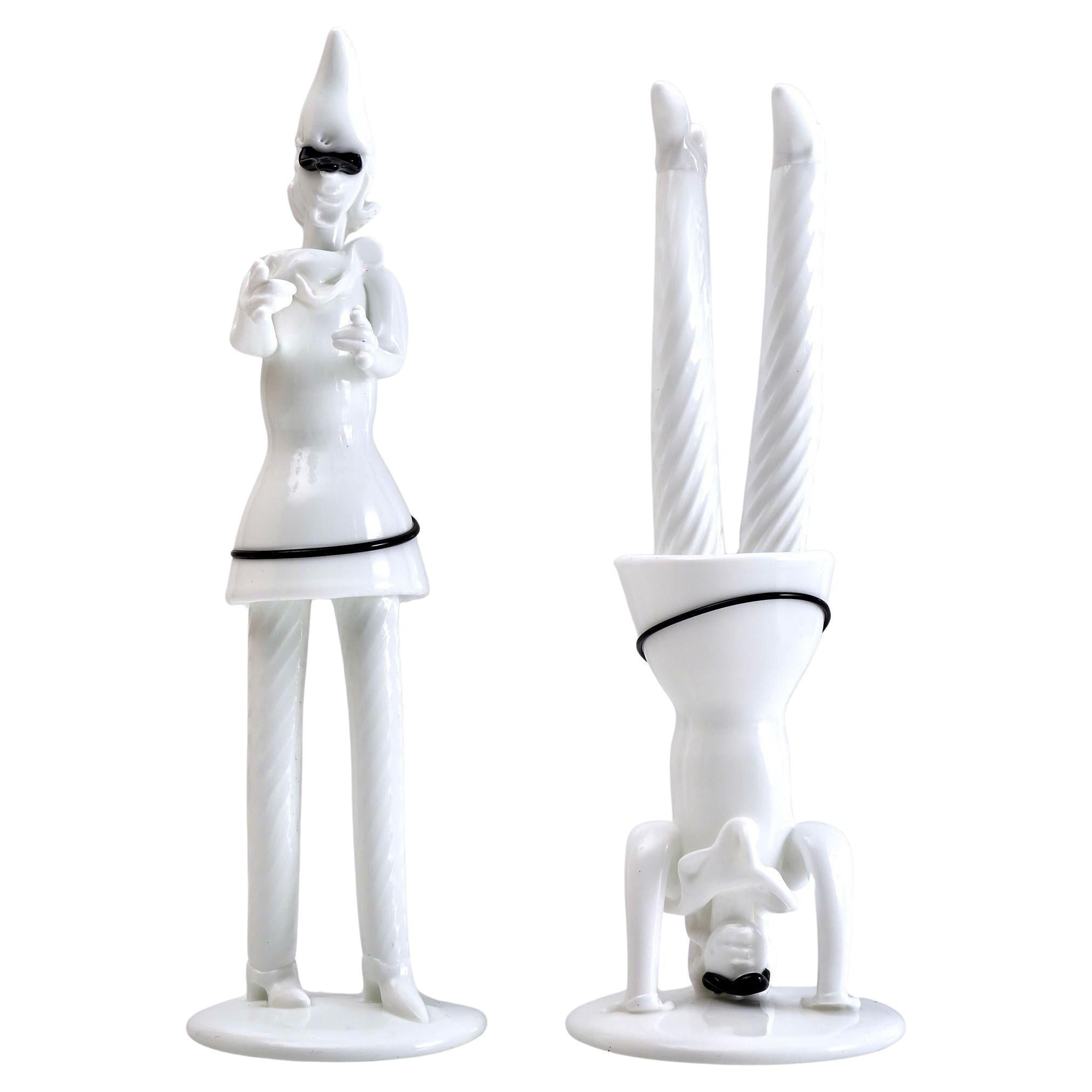 Fulvio Bianconi, Two Tiepoleschi Figurines, Pulcinella For Sale