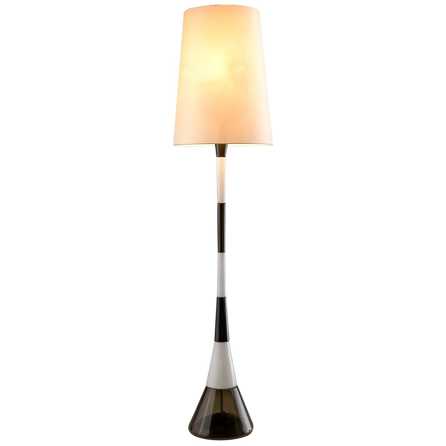 Fulvio Bianconi Two-Tone Floor Lamp of Murano Glass