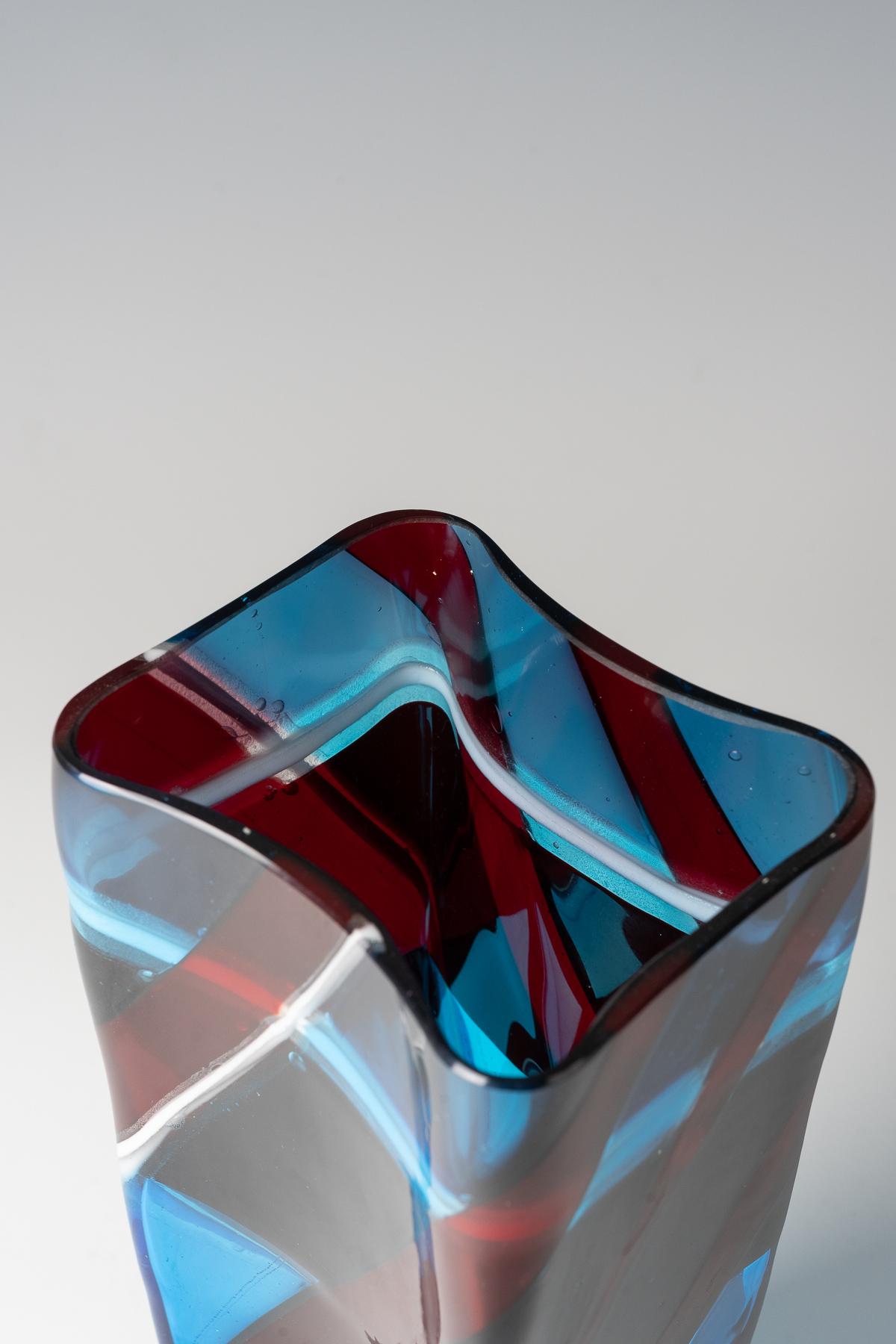 Metà XX secolo Fulvio Bianconi vase 'Scozzese', 1954-57 in vendita
