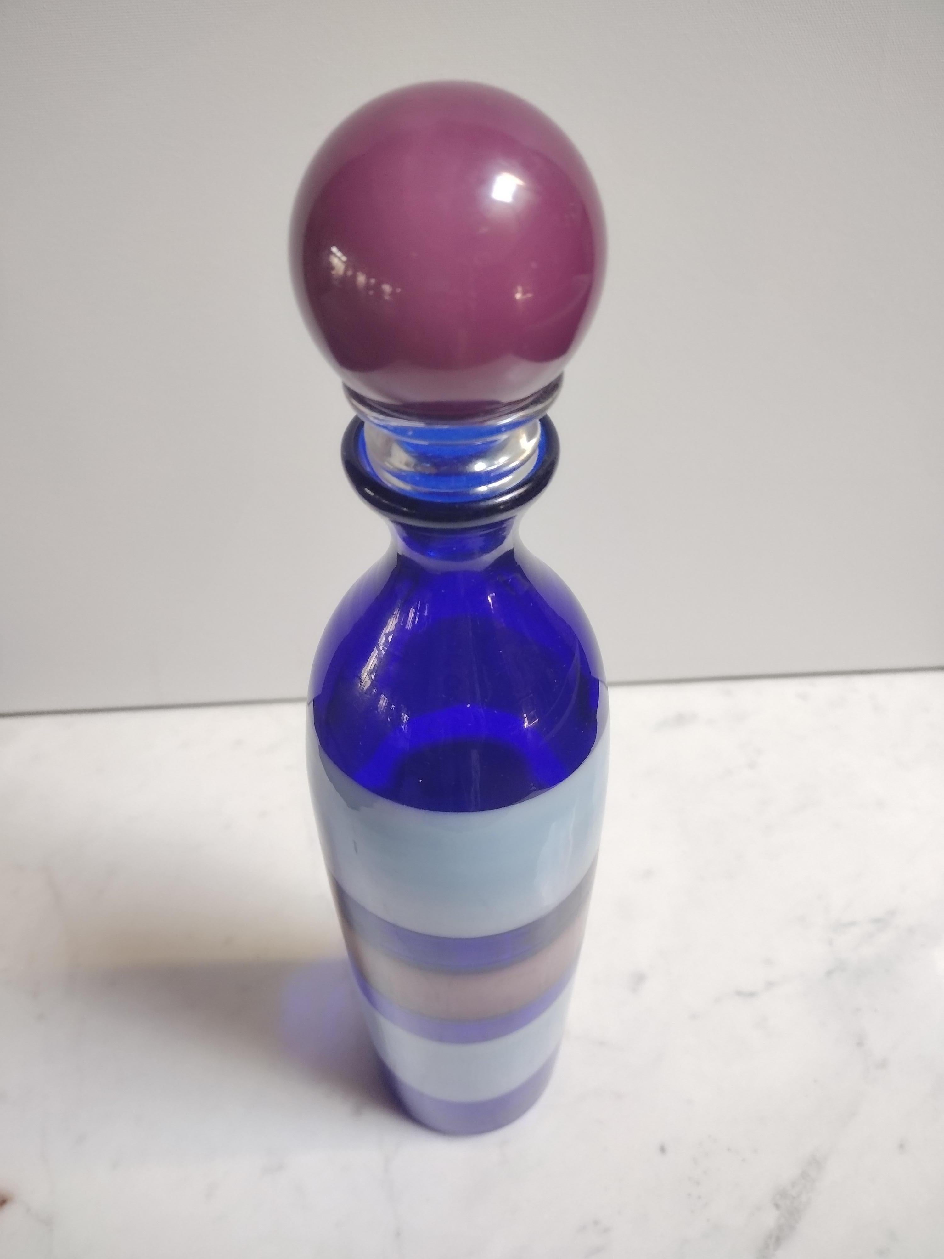 Fulvio Bianconi Venini A Fasce Orizzontali vase avec bouchon modèle 4581 en vente 1