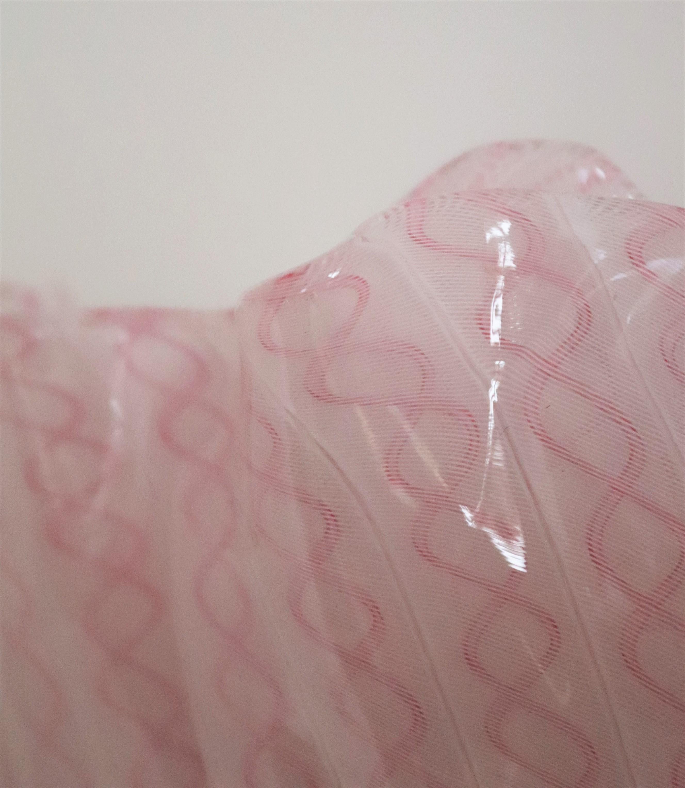 Fulvio Bianconi Venini Italian Midcentury Wall Sconces in Pink Murano Glass For Sale 4