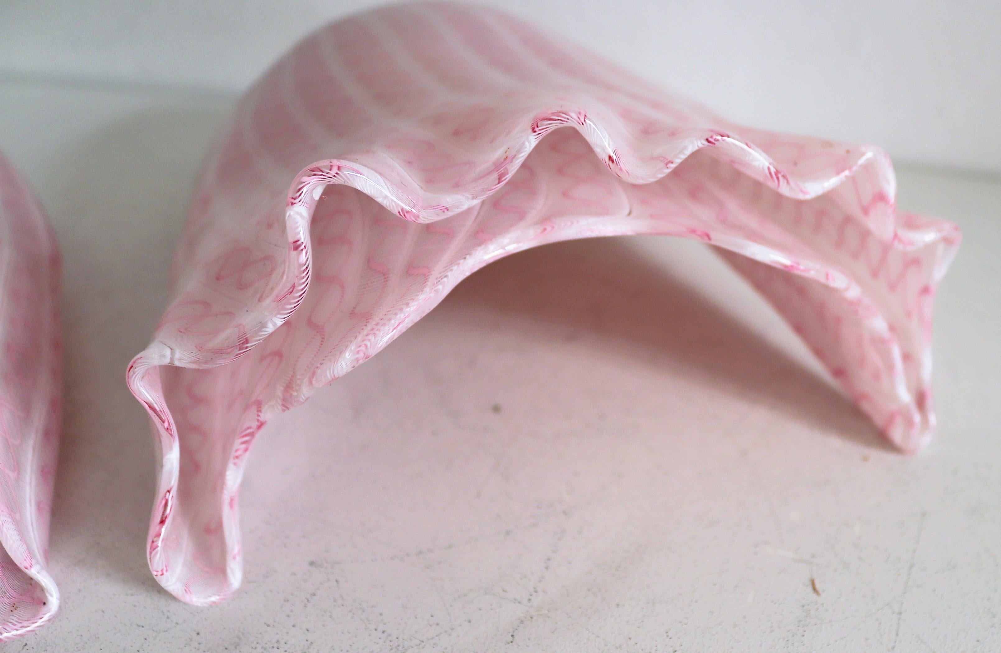 Fulvio Bianconi Venini Italian Midcentury Wall Sconces in Pink Murano Glass For Sale 6