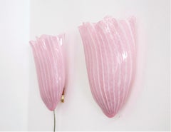 Fulvio Bianconi Venini Italian Midcentury Wall Sconces in Pink Murano Glass