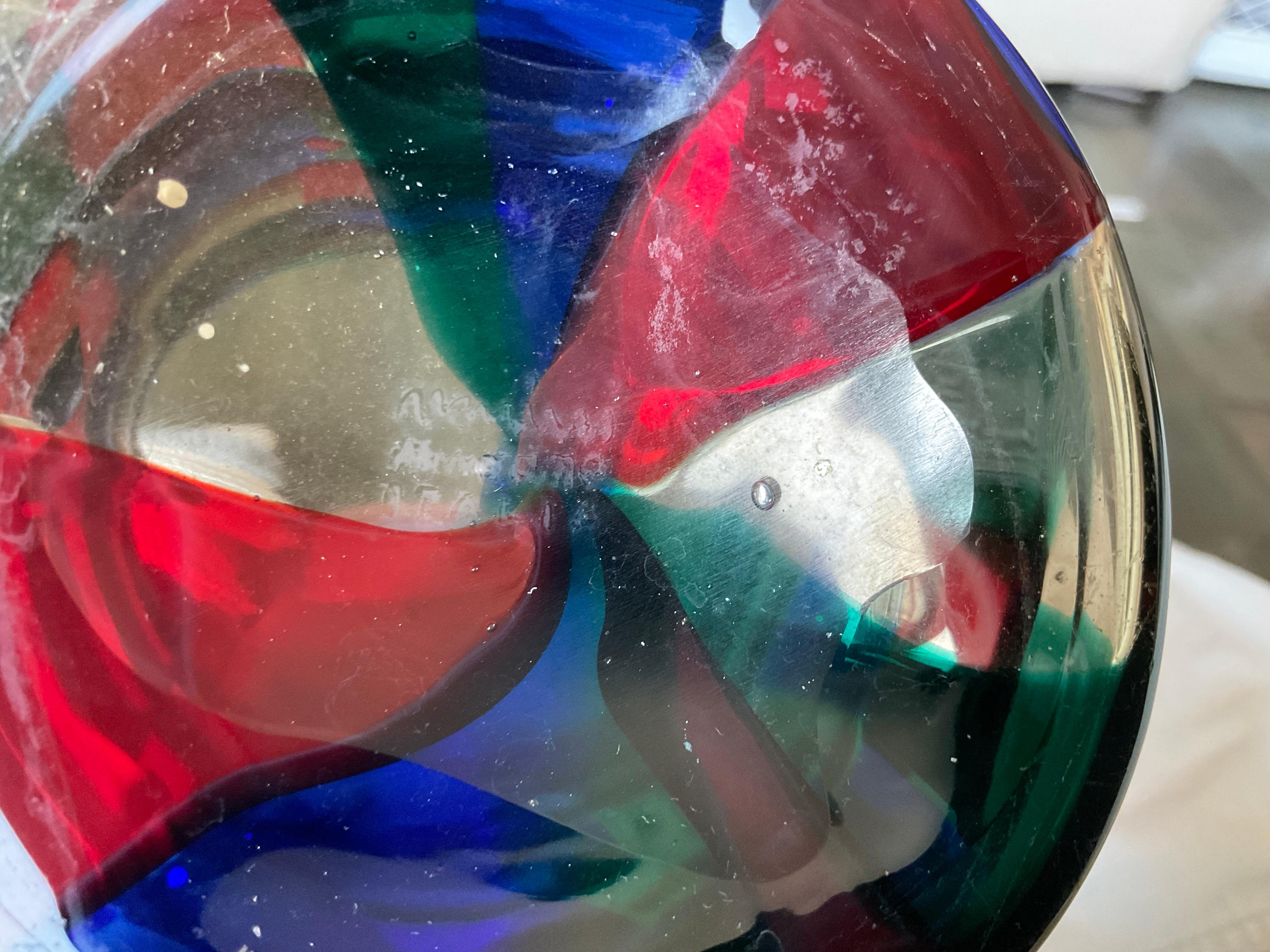 Fulvio Bianconi Venini Murano Patchwork Pezzato Vase Circa 1950’s Acid Signature ‘venini murano italia”. Beautiful example will enhance any interior. 
