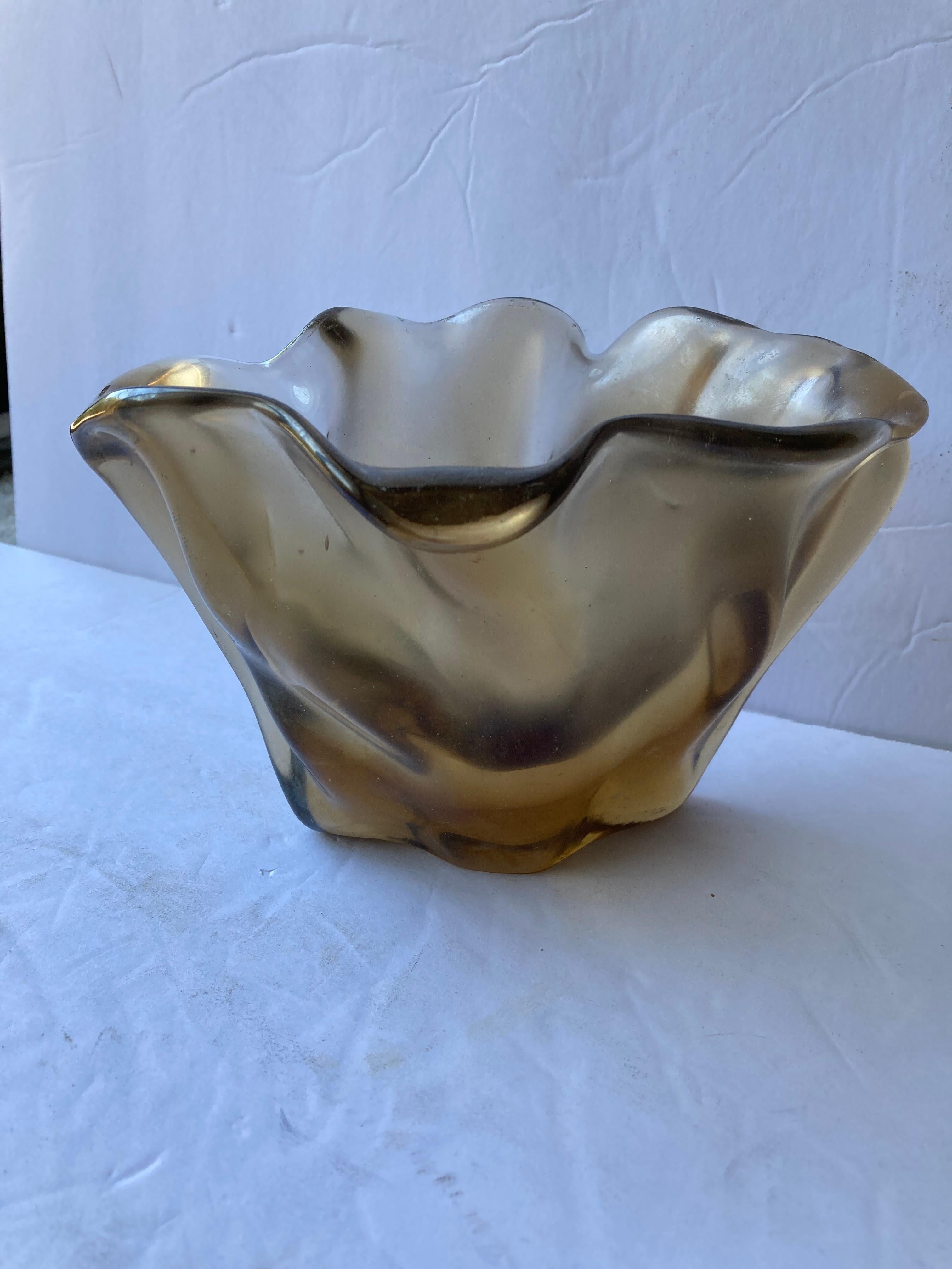 Modern Fulvio Bianconi, Venini Satin Iridescent Murano Glass Vase Rare 4-Line Acid Mark For Sale