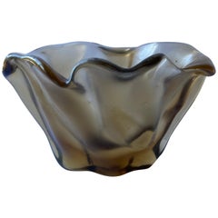 Fulvio Bianconi, Venini Vaso in vetro di Murano satinato iridescente Raro marchio acido a 4 righe