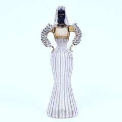 Fulvio Bianconi Venini sculpture in Murano glass 1949 woman acid stamped.