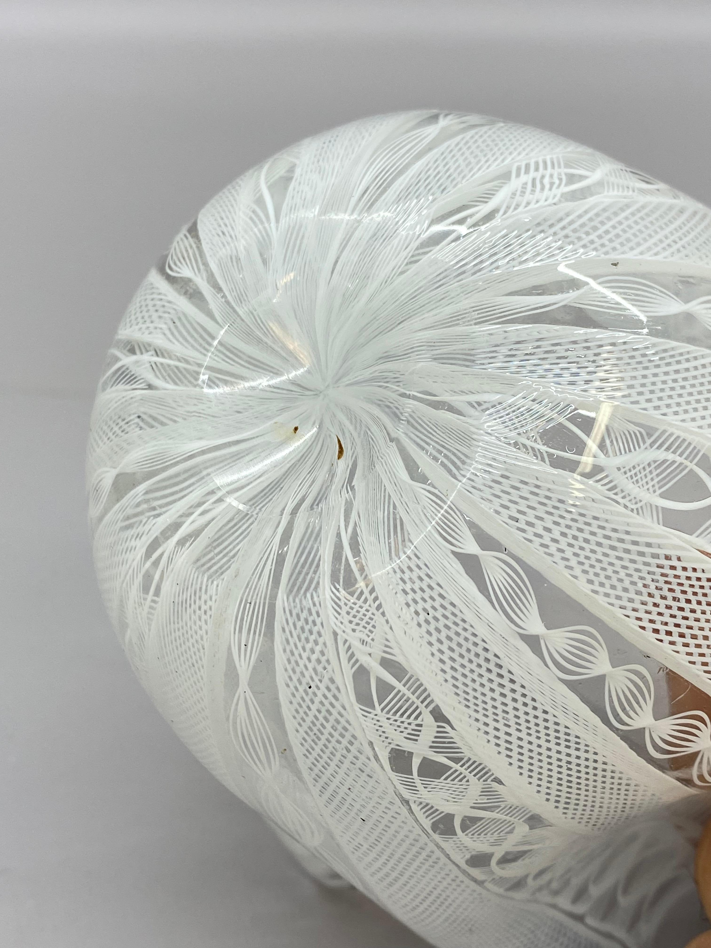 Vase Fulvio Bianconi Venini Zanfirico Latticino Fazzoletto en vente 6